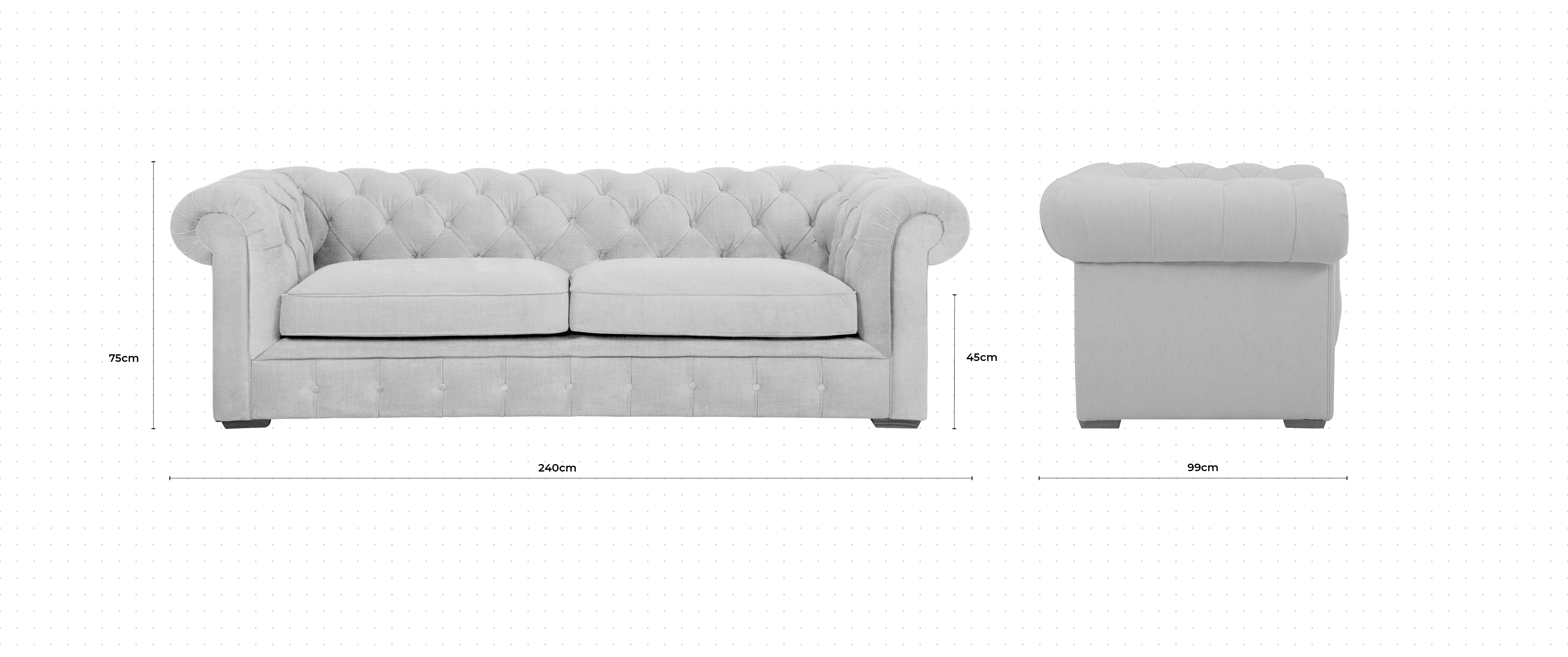 Gainsborough 3 Seater Sofa dimensions