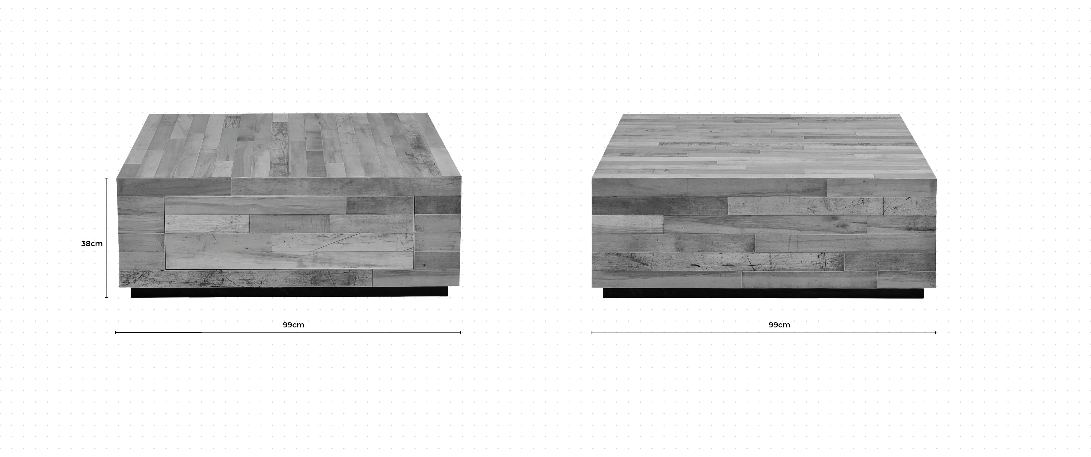 Gymnasium Square Coffee Table dimensions