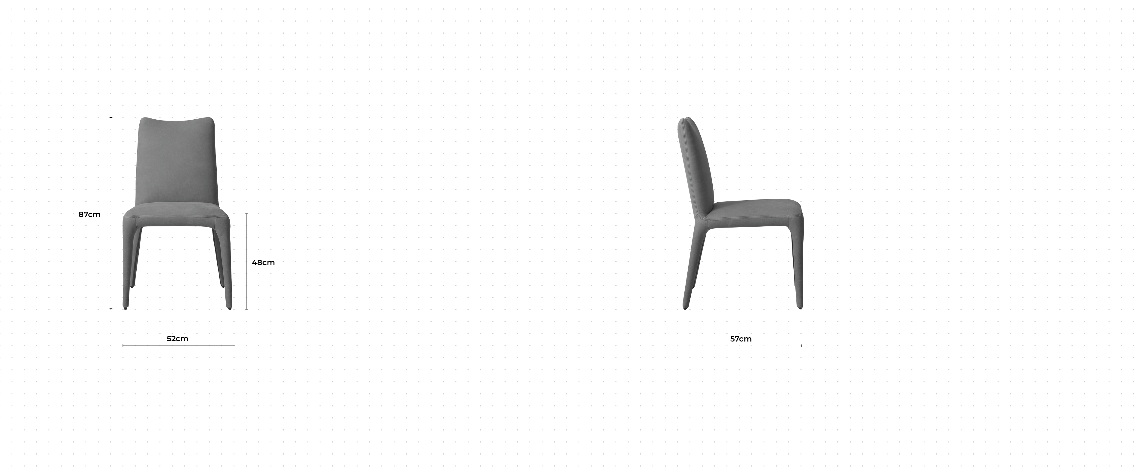 Monza Slim Dining Chair dimensions