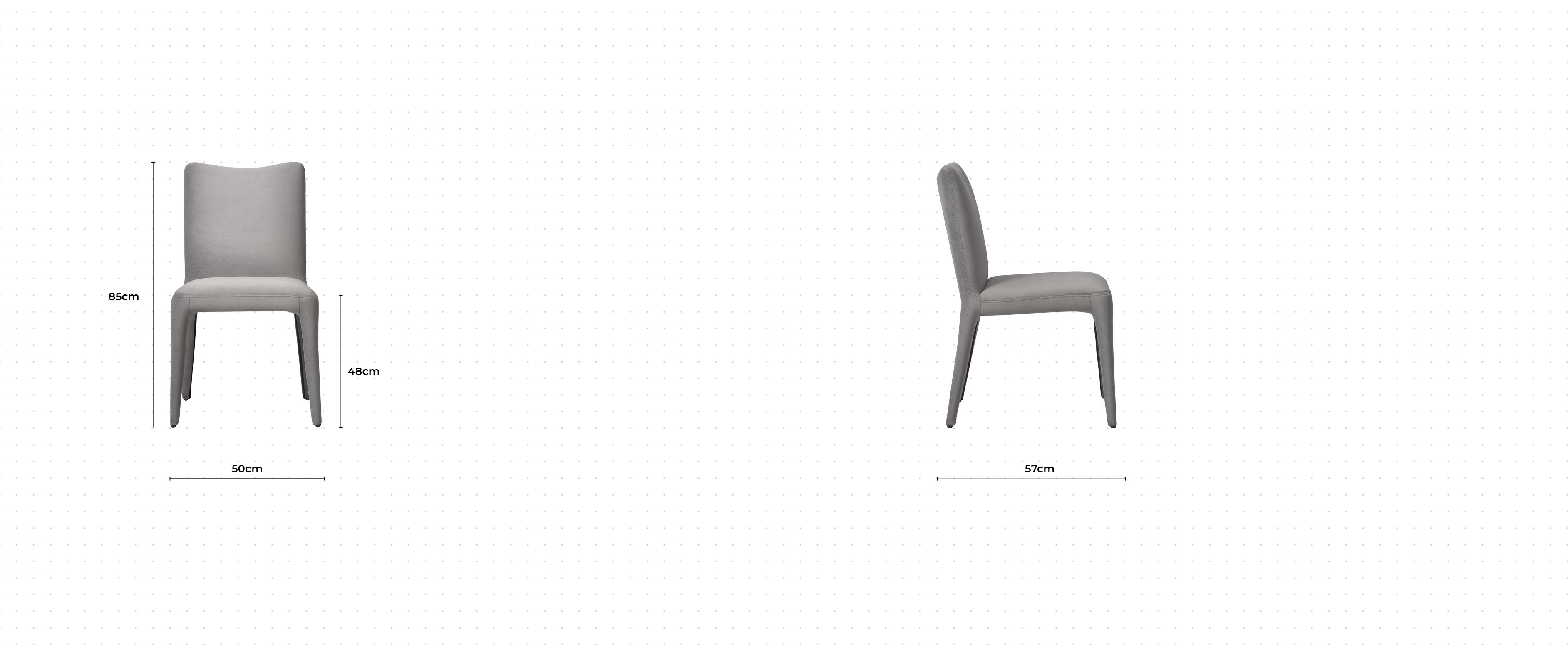 Monza Small Dining Chair dimensions