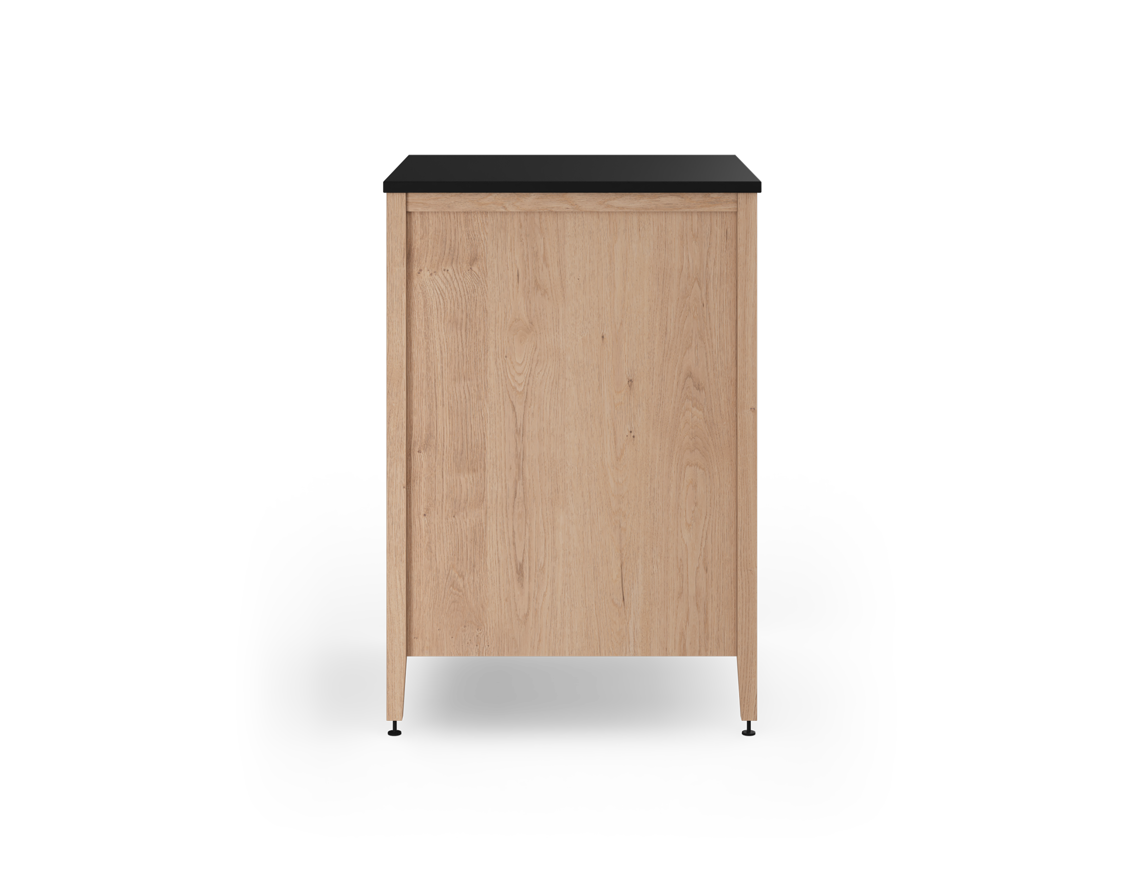 Coquo modular kitchen microwave cabinet with bottom drawer in natural oak. 