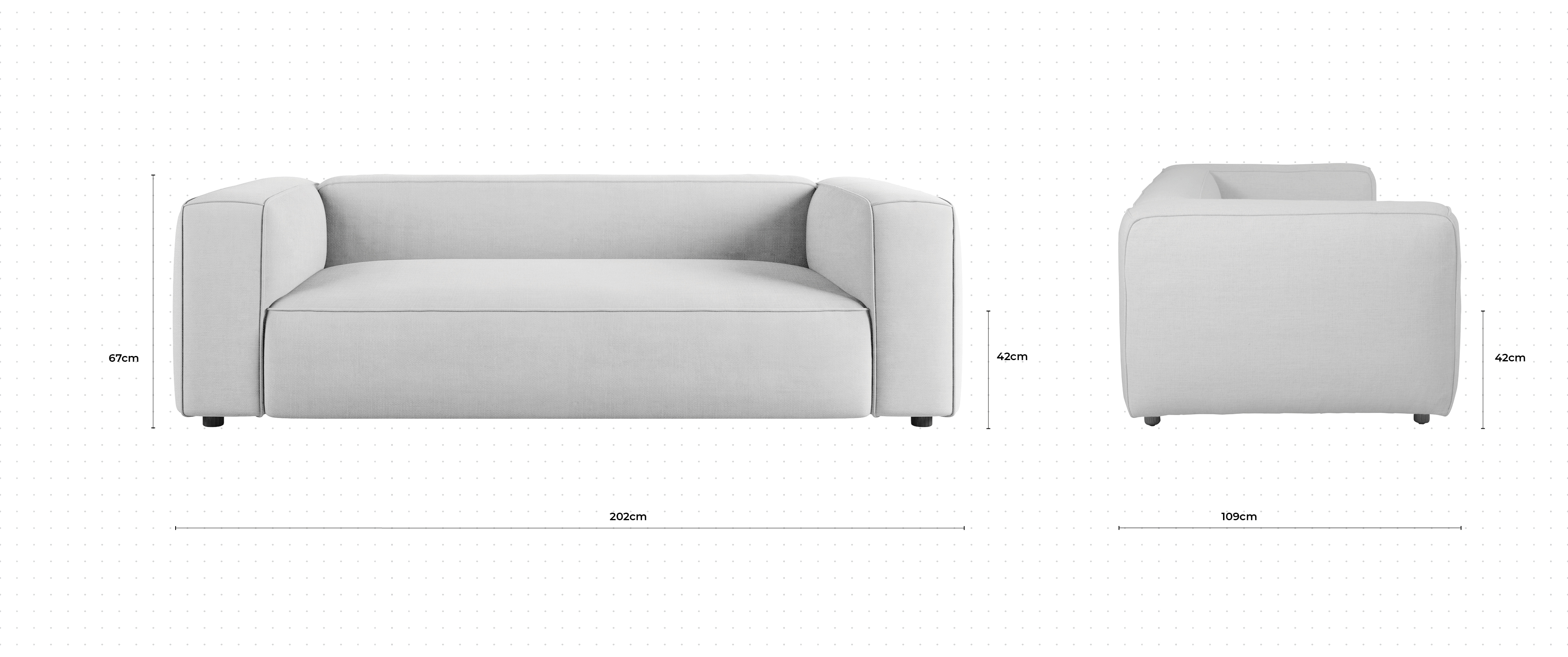 Hogarth 2 Seater Sofa dimensions