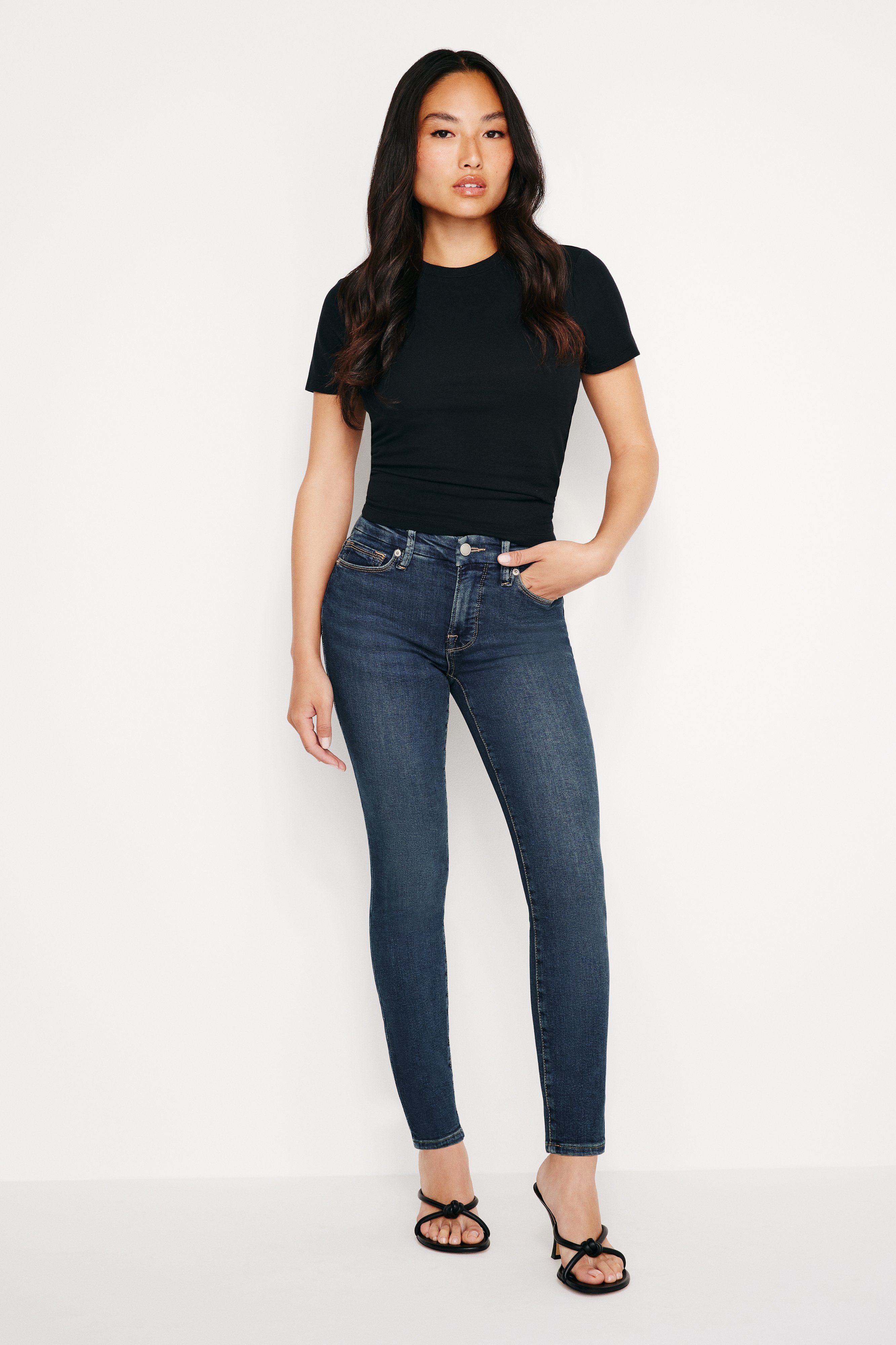 Styled with GOOD PETITE SKINNY JEANS | BLUE609