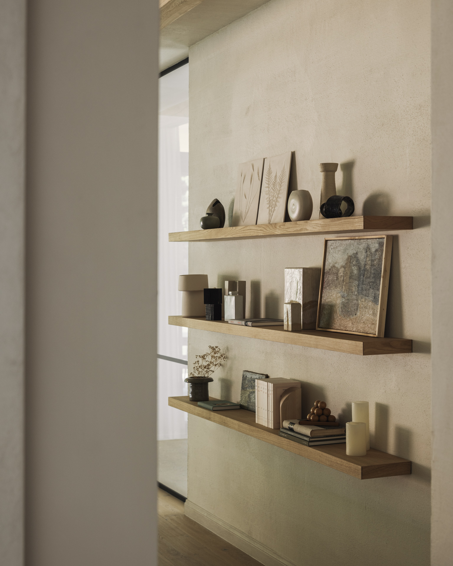 Ethnicraft Oak Wall Shelf
