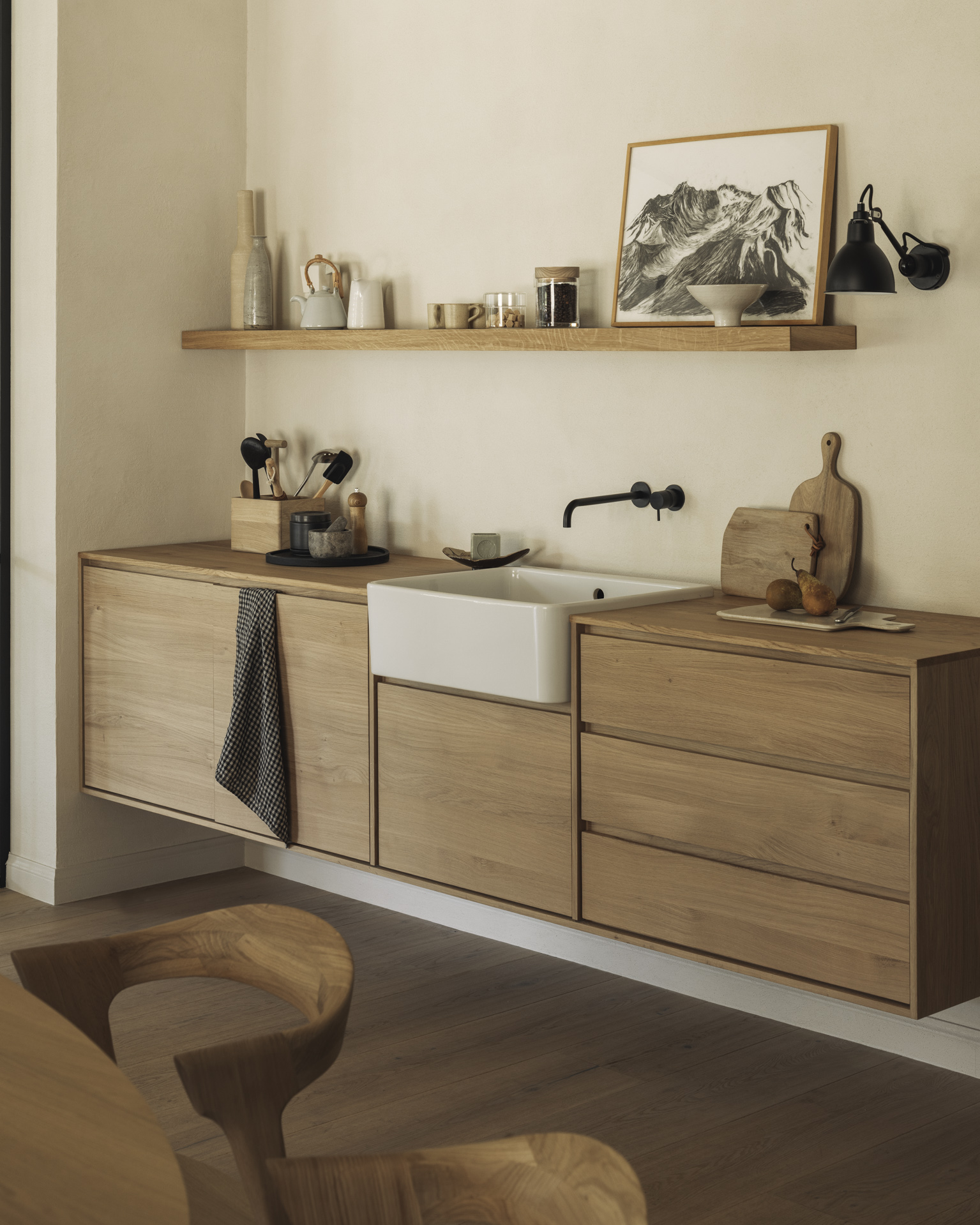 Ethnicraft Oak Wall Shelf