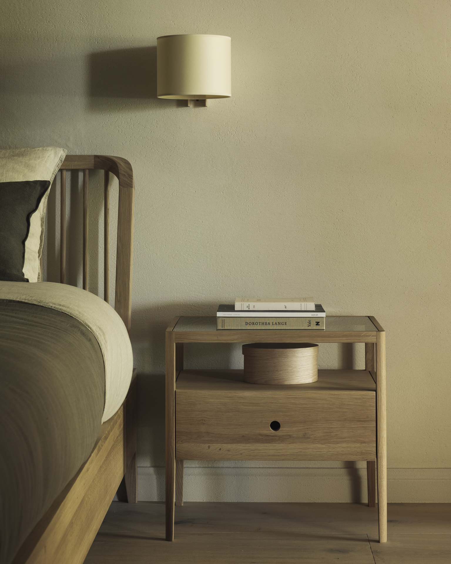 Ethnicraft Oak Spindle Bedside Table