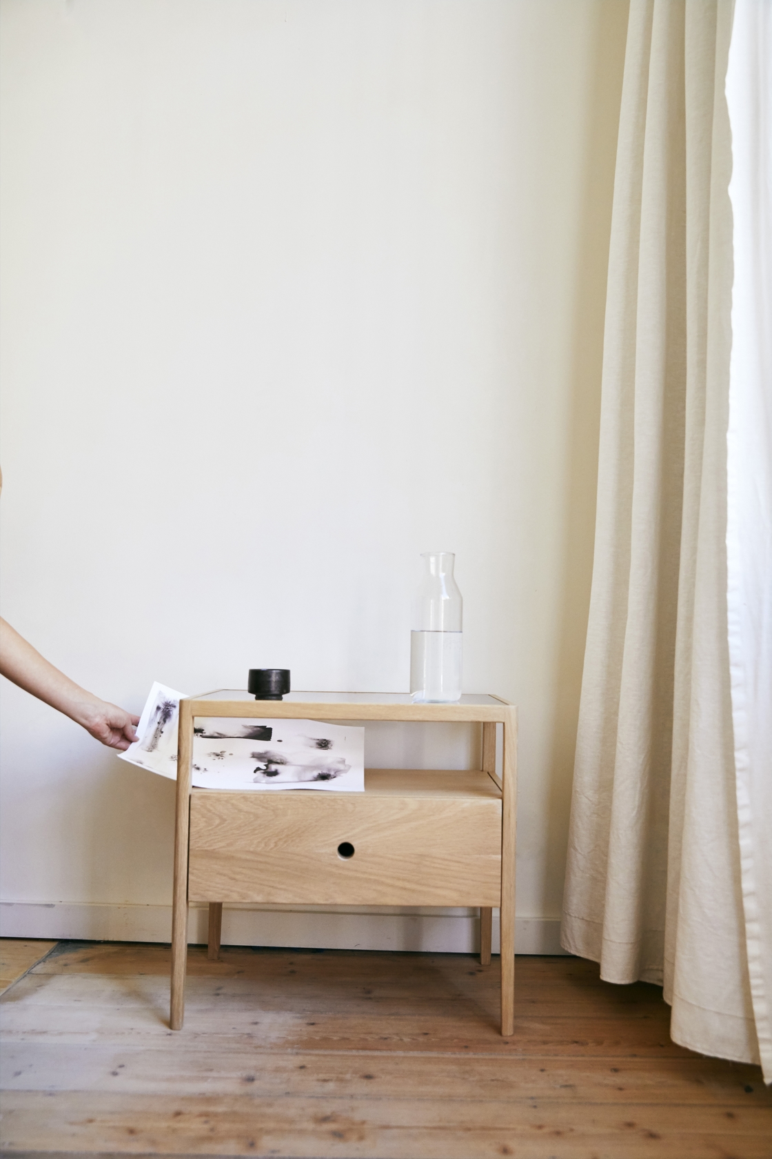 Ethnicraft Oak Spindle Bedside Table