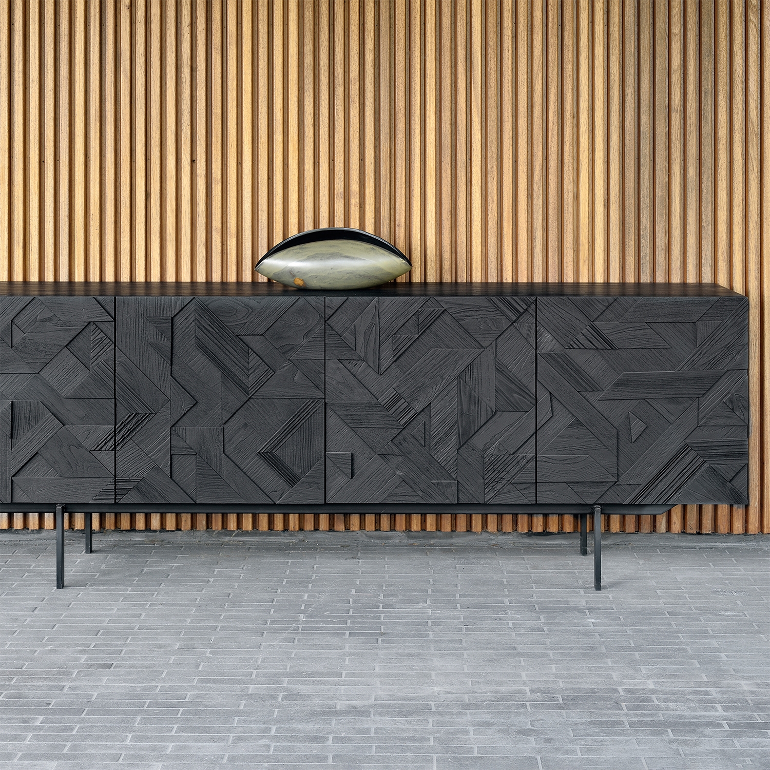 Ethnicraft Teak Graphic Sideboard - 4 Door