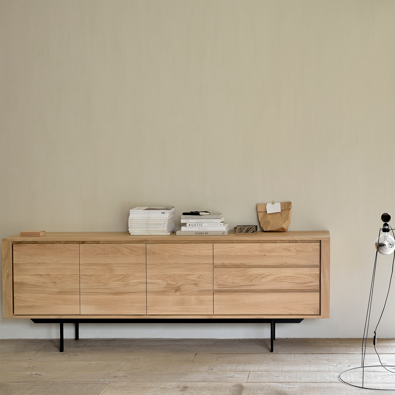 Ethnicraft Oak Shadow Sideboard - 3 Doors/3 Drawers