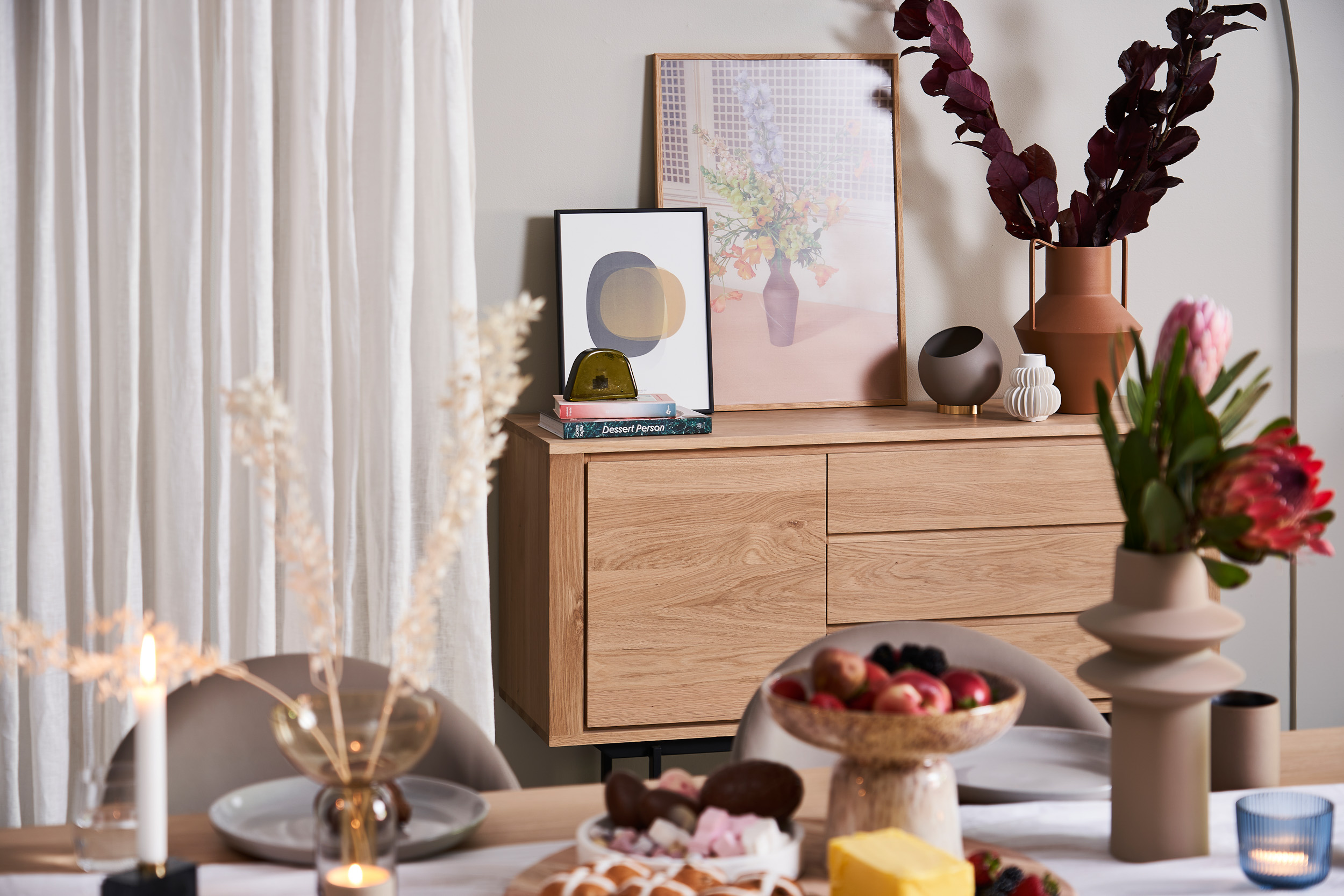 Ethnicraft Oak Shadow Sideboard - 1 Doors/3 Drawers