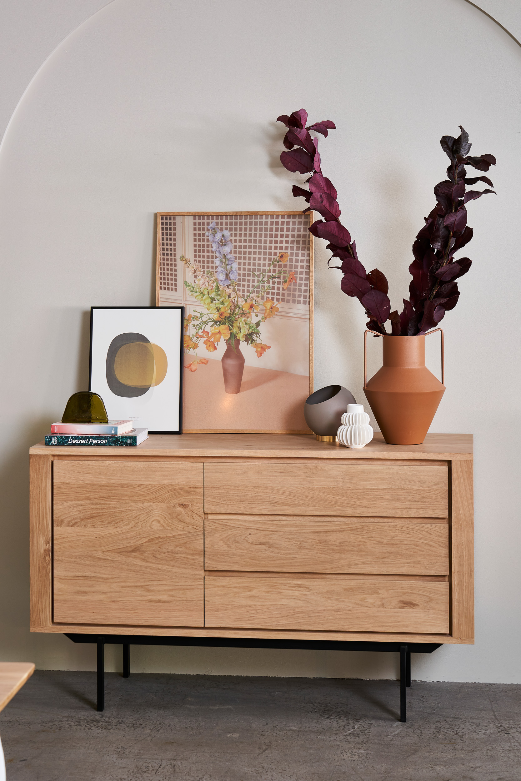 Ethnicraft Oak Shadow Sideboard - 1 Doors/3 Drawers