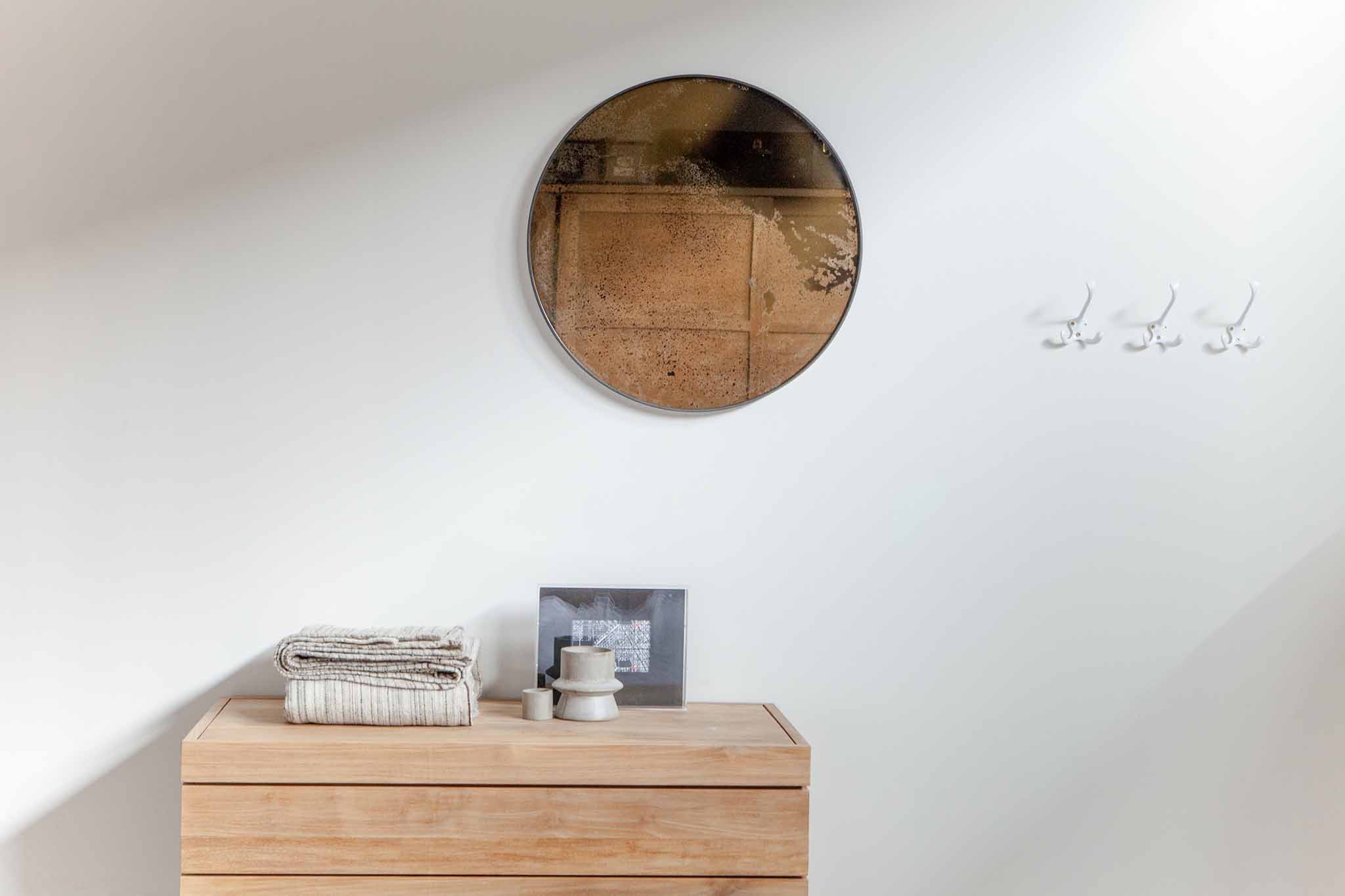 Ethnicraft Round Wooden Wall Mirror