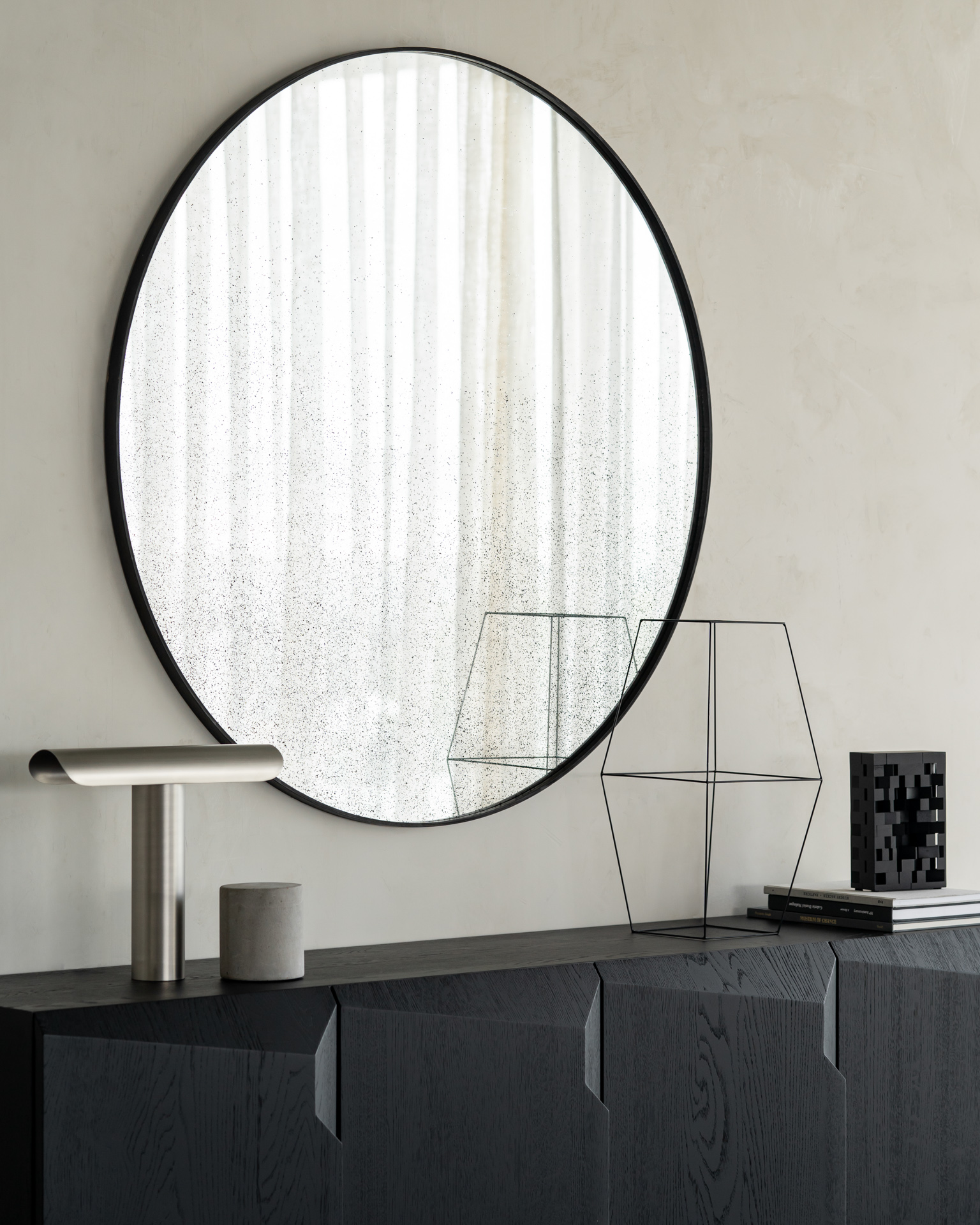 Ethnicraft Round Wooden Wall Mirror