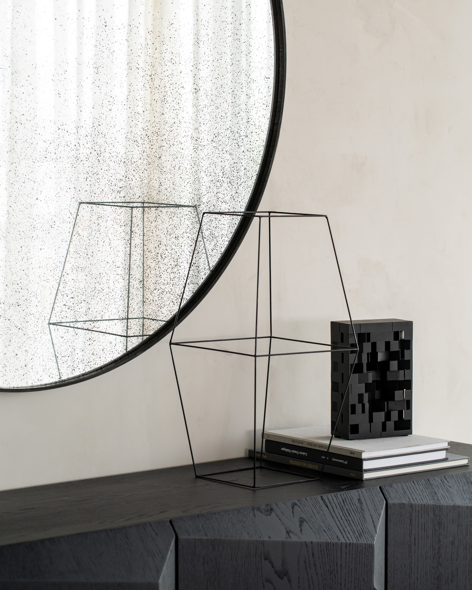 Ethnicraft Round Wooden Wall Mirror