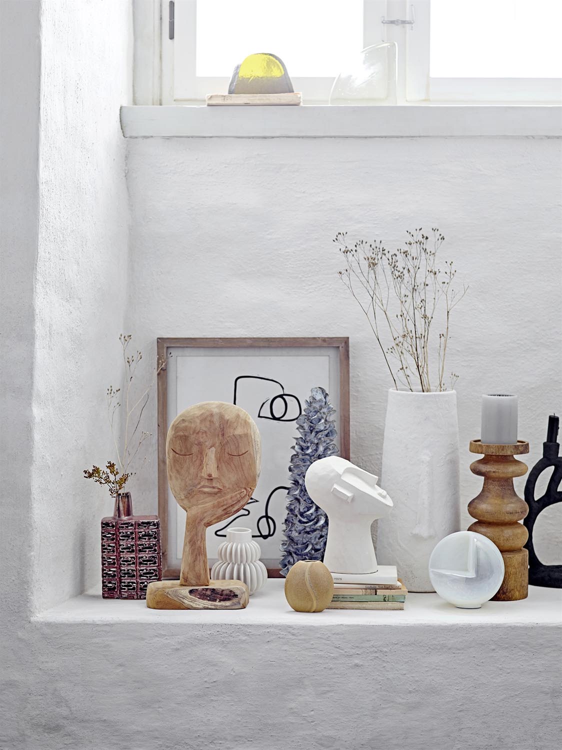 Terracotta Deco Vase - White