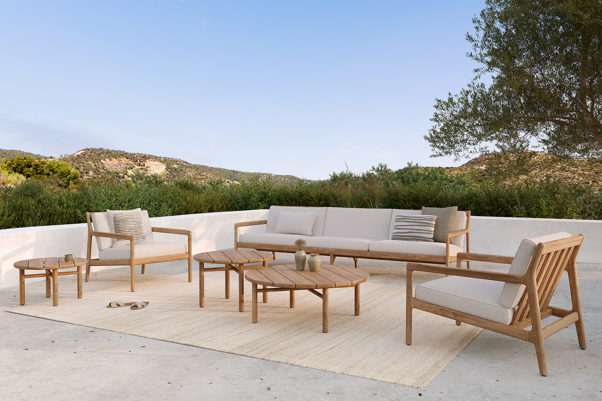Ethnicraft Teak Jack Outdoor 3 Seater Sofa