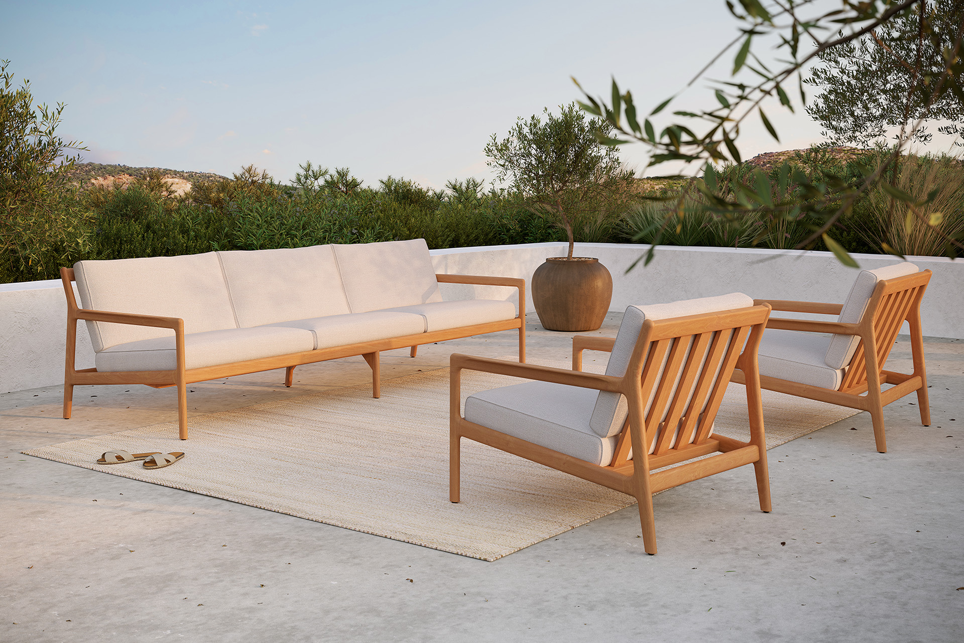 Ethnicraft Teak Jack Outdoor 3 Seater Sofa