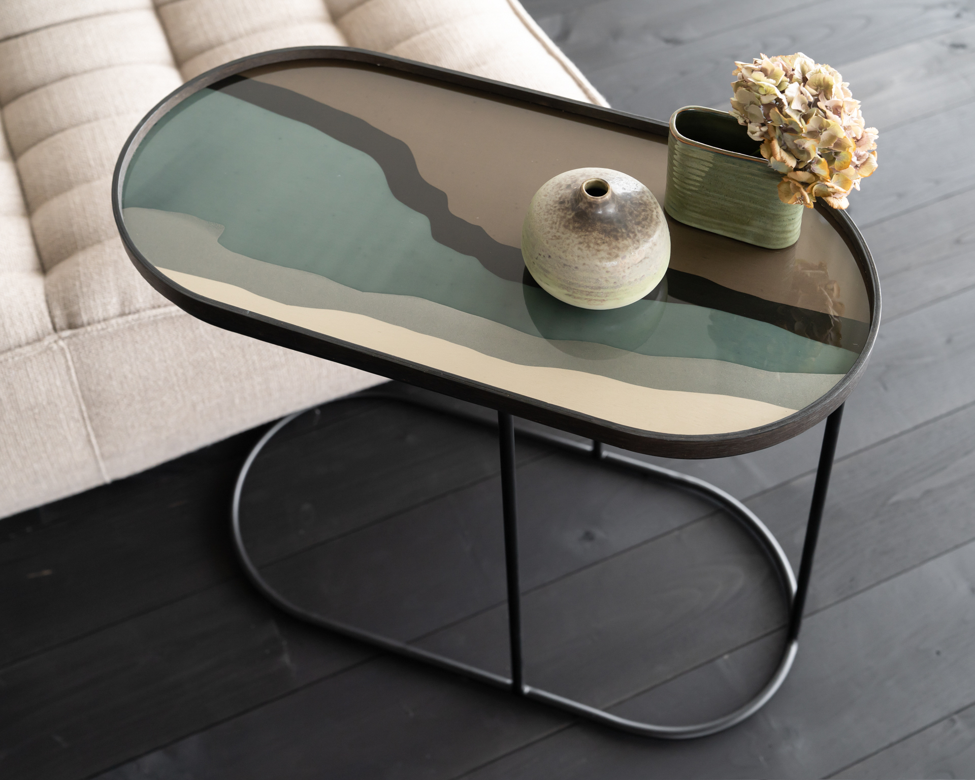 Ethnicraft Oval Glass Tray - Oblong