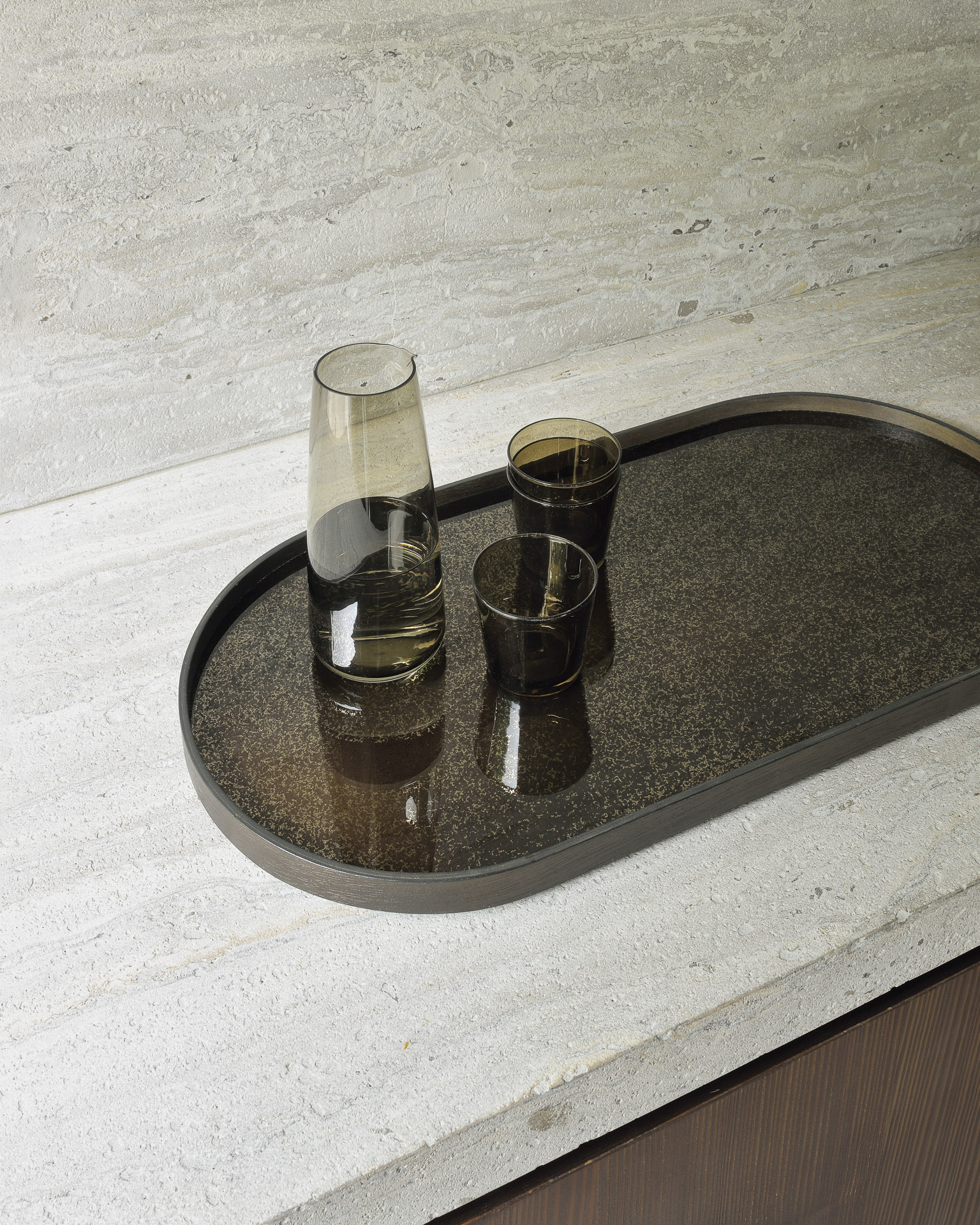 Ethnicraft Oval Glass Tray - Oblong