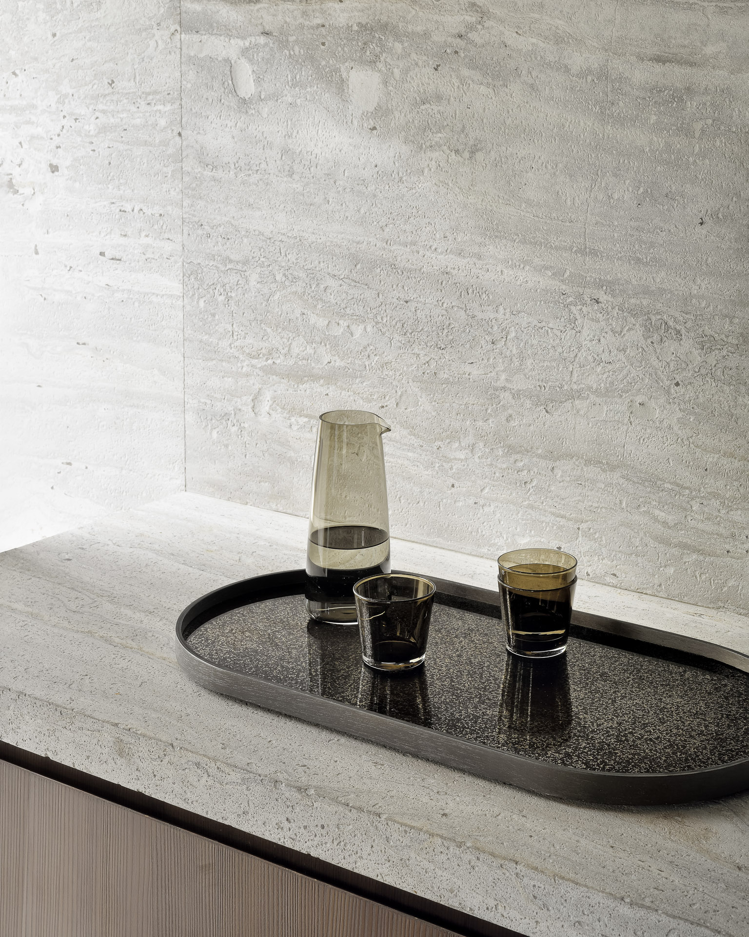 Ethnicraft Oval Glass Tray - Oblong