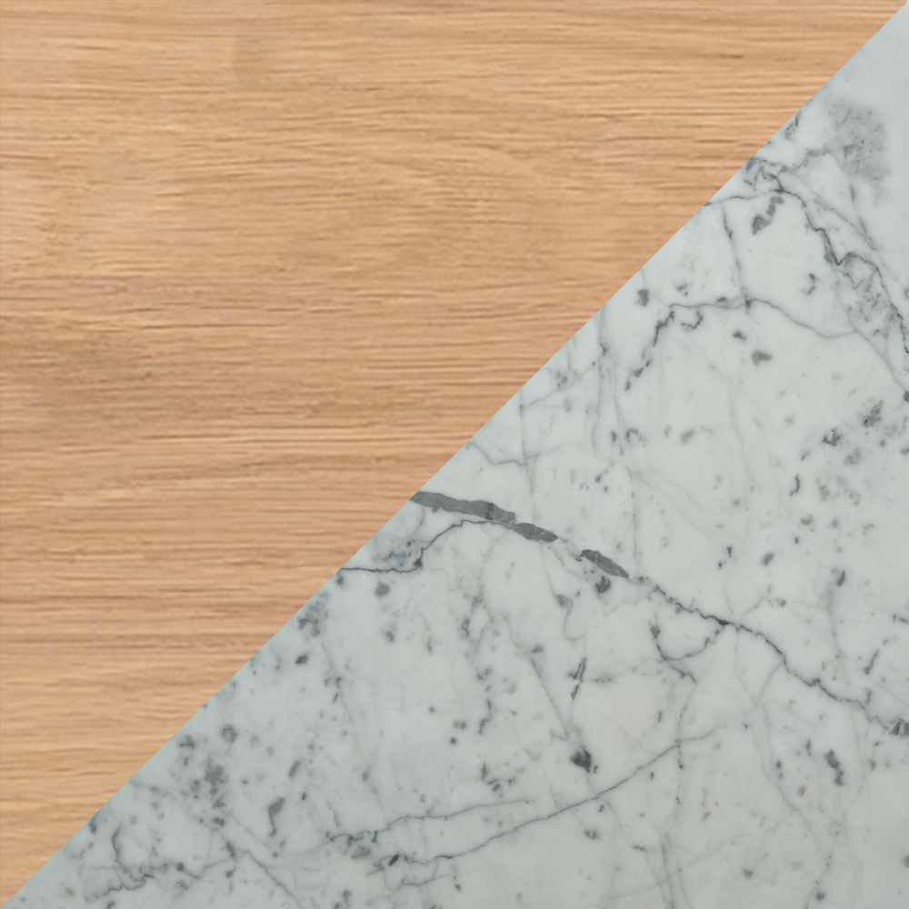 Blonde Oak/Bianco Carrara Marble