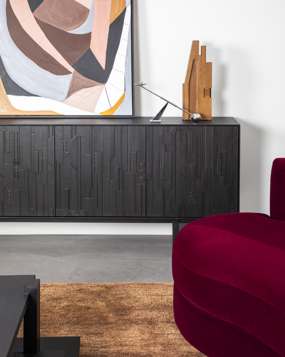 Ethnicraft Teak Mosaic 4 Door Sideboard