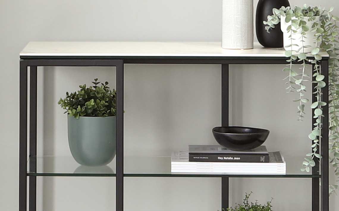 Black Metal Frame Shelving Unit by