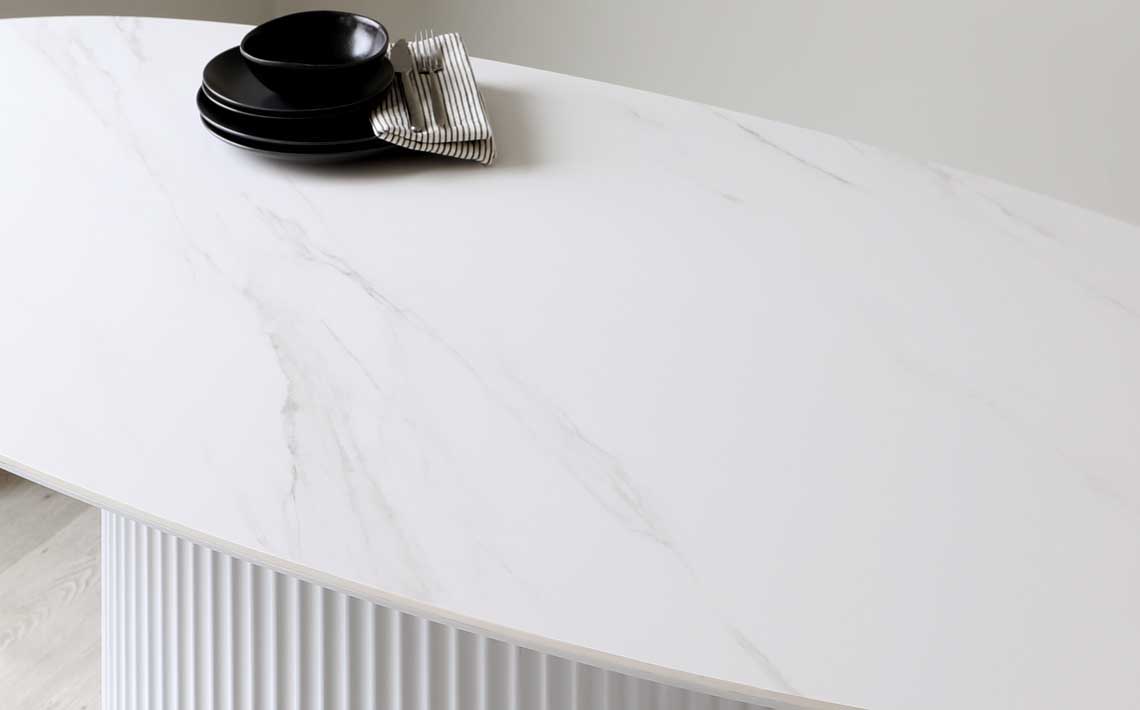 Austin Ceramic fluted dining table