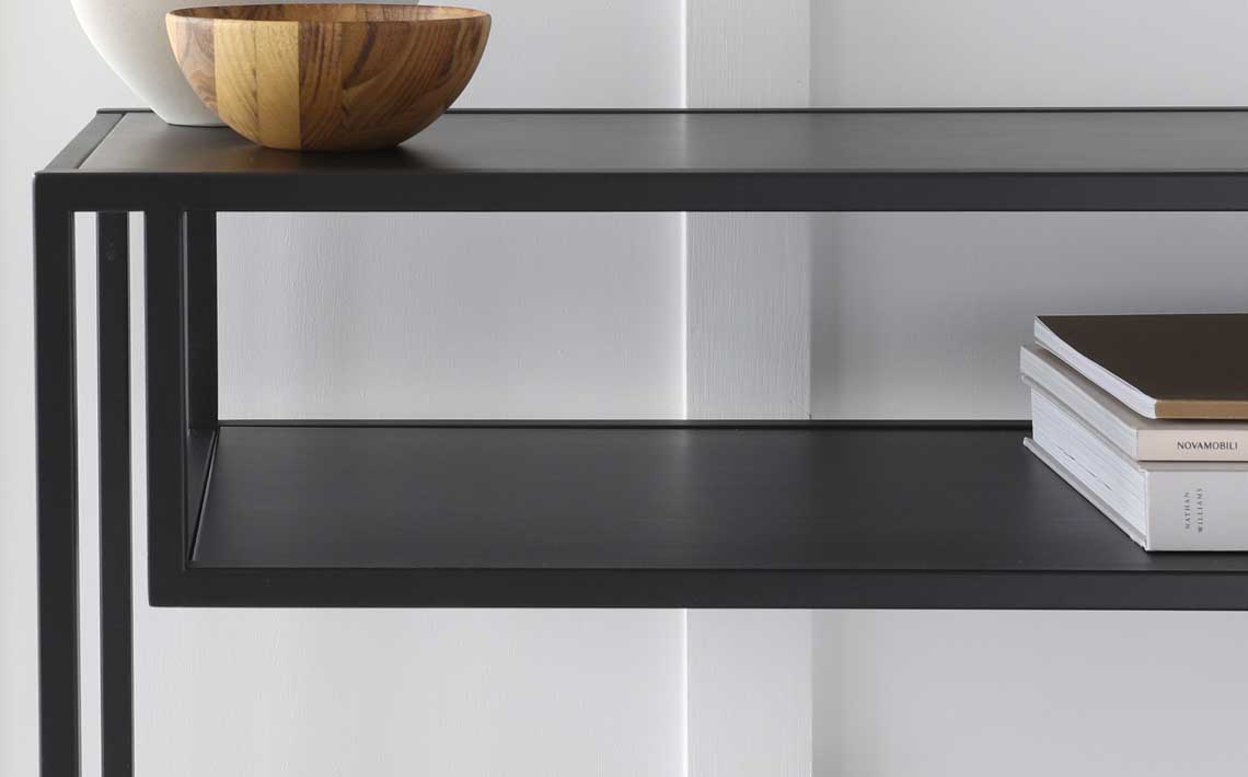 Finley Black Metal Console Table by