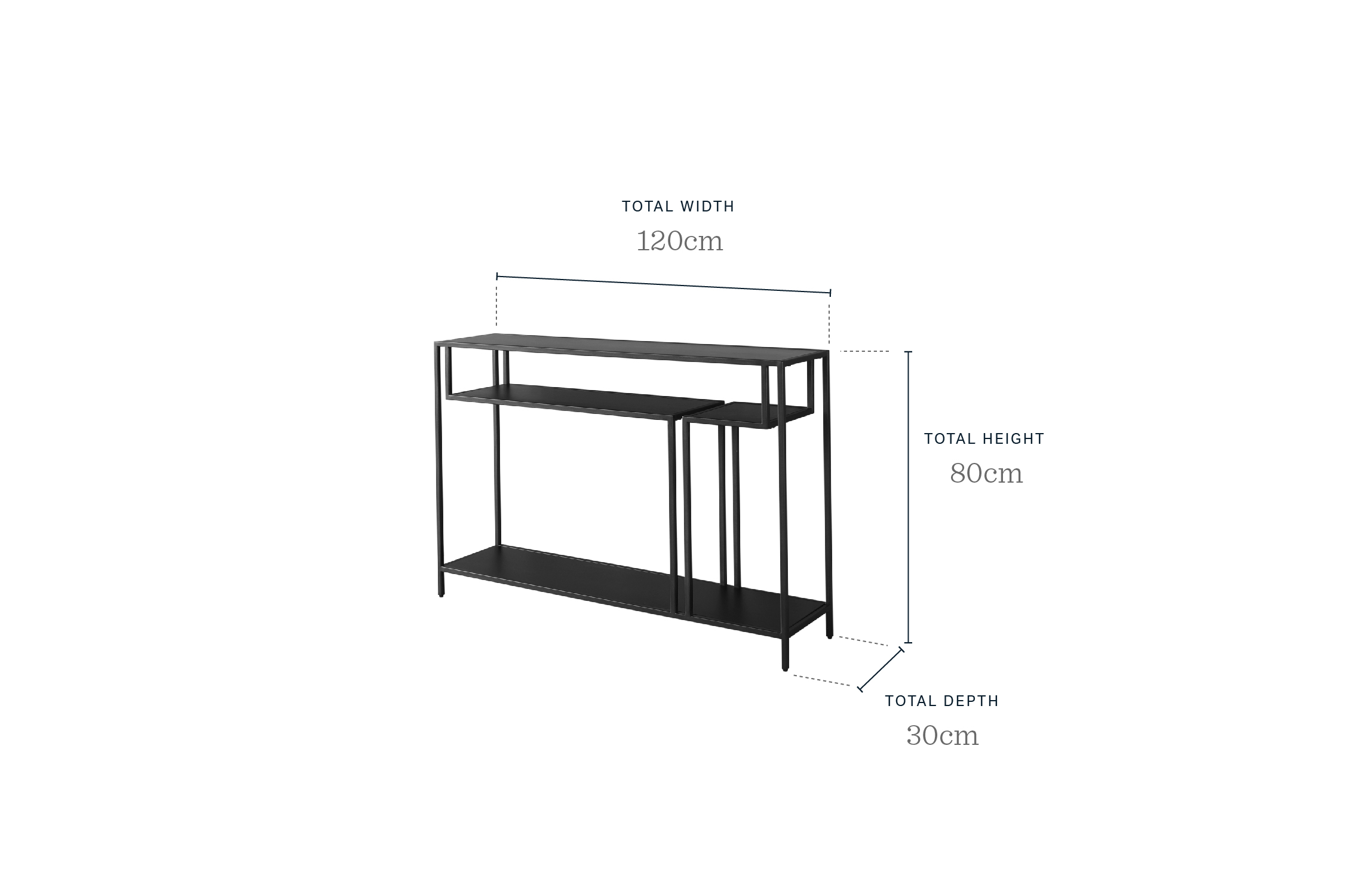 Finley Black Metal Console Table by