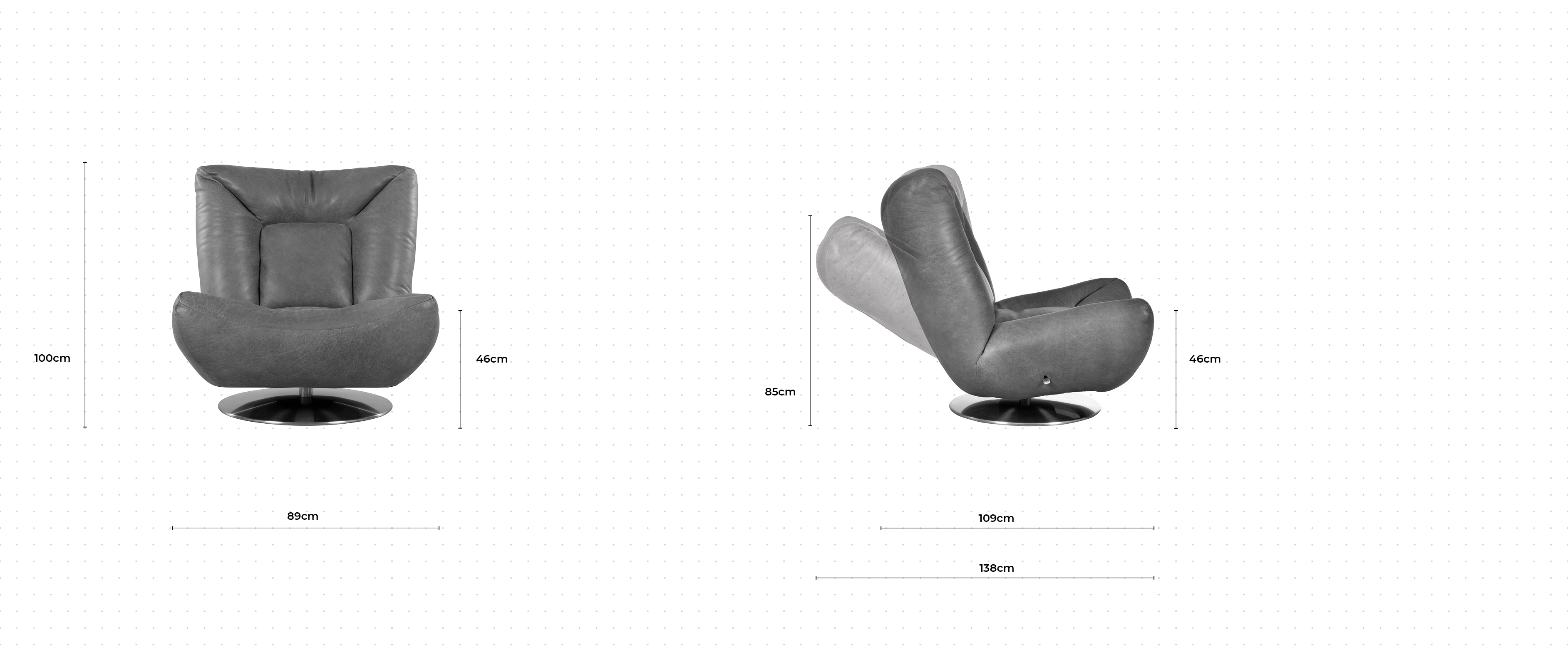 Abrams Swivel Chair dimensions