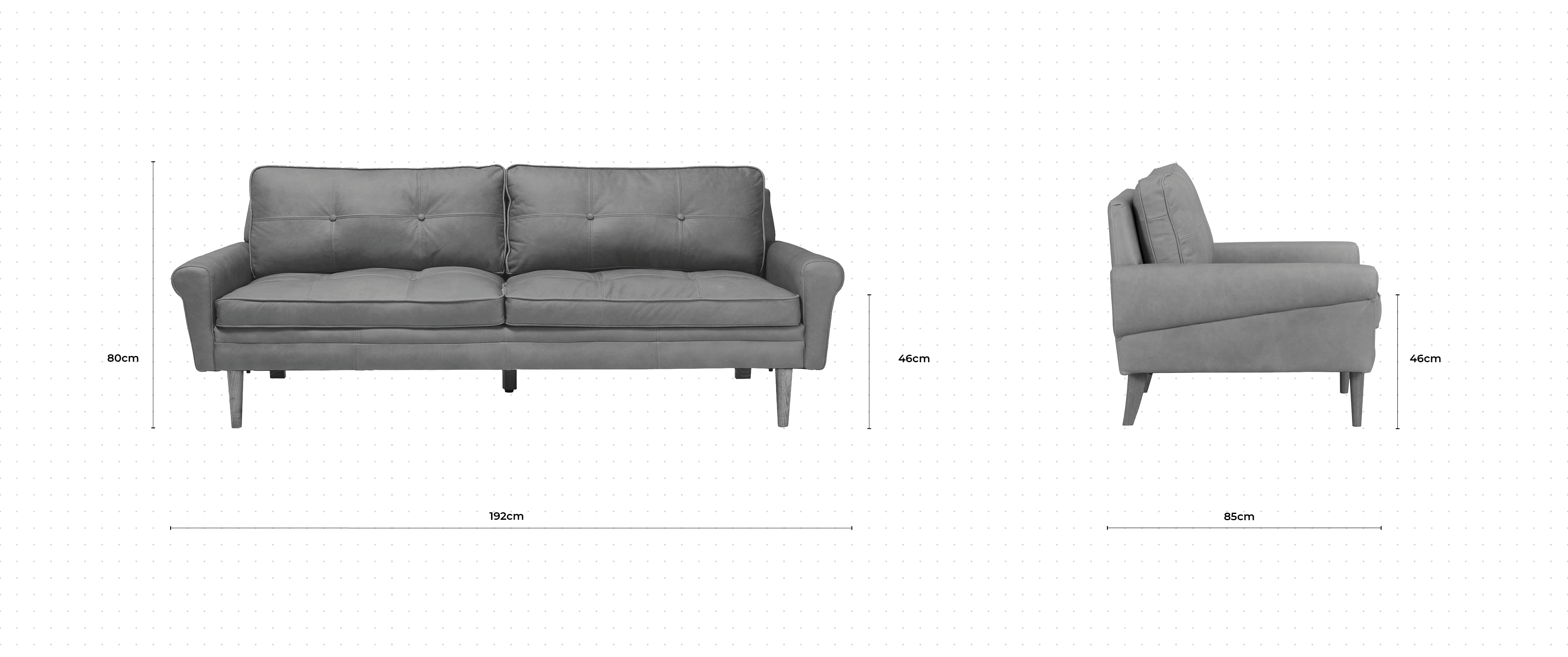 Banks 3 Seater Sofa dimensions