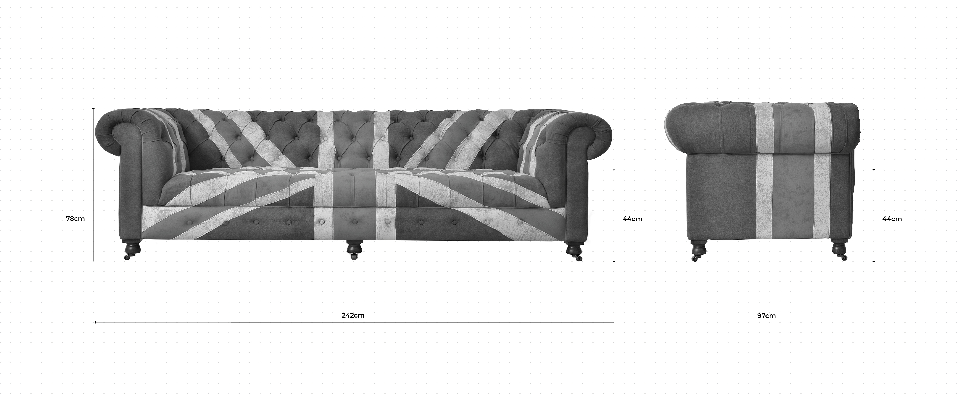Bensington 3 Seater Sofa dimensions
