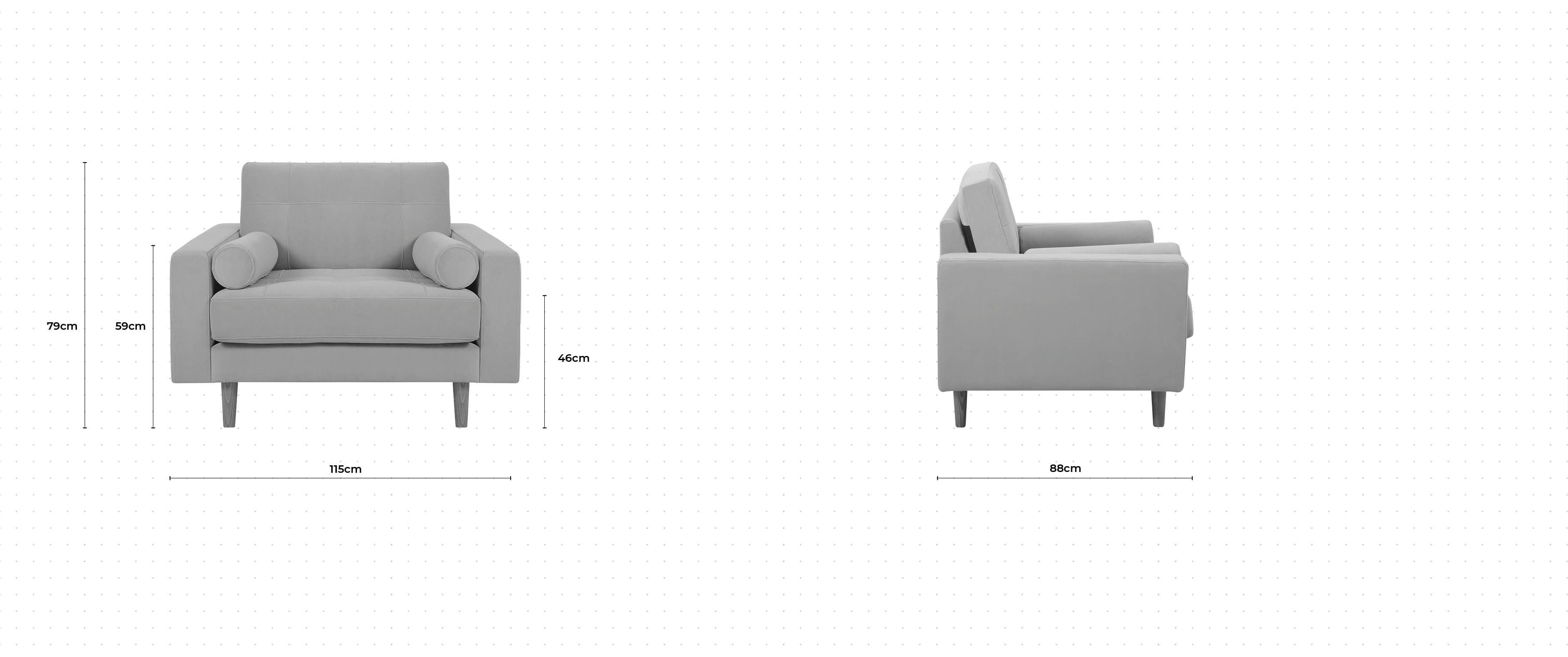 Caufield Armchair dimensions