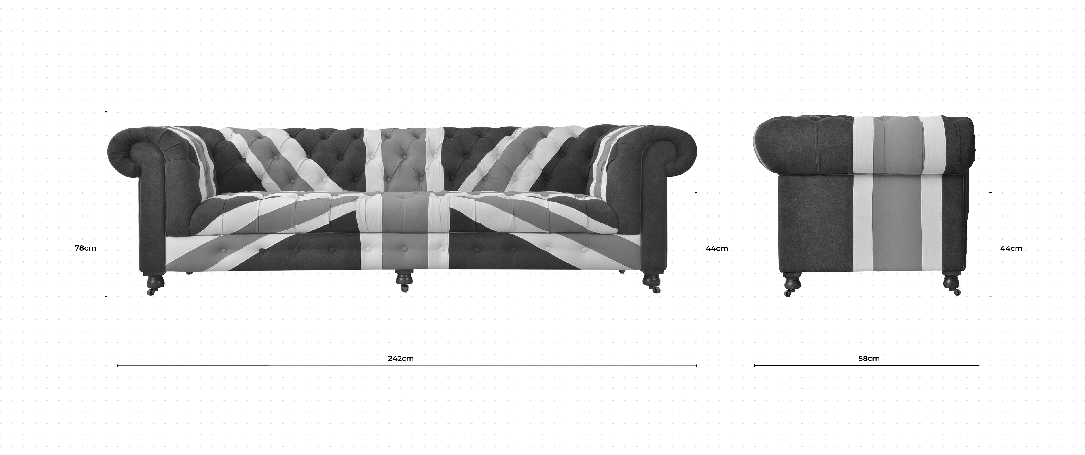 Bensington 3 Seater Sofa dimensions