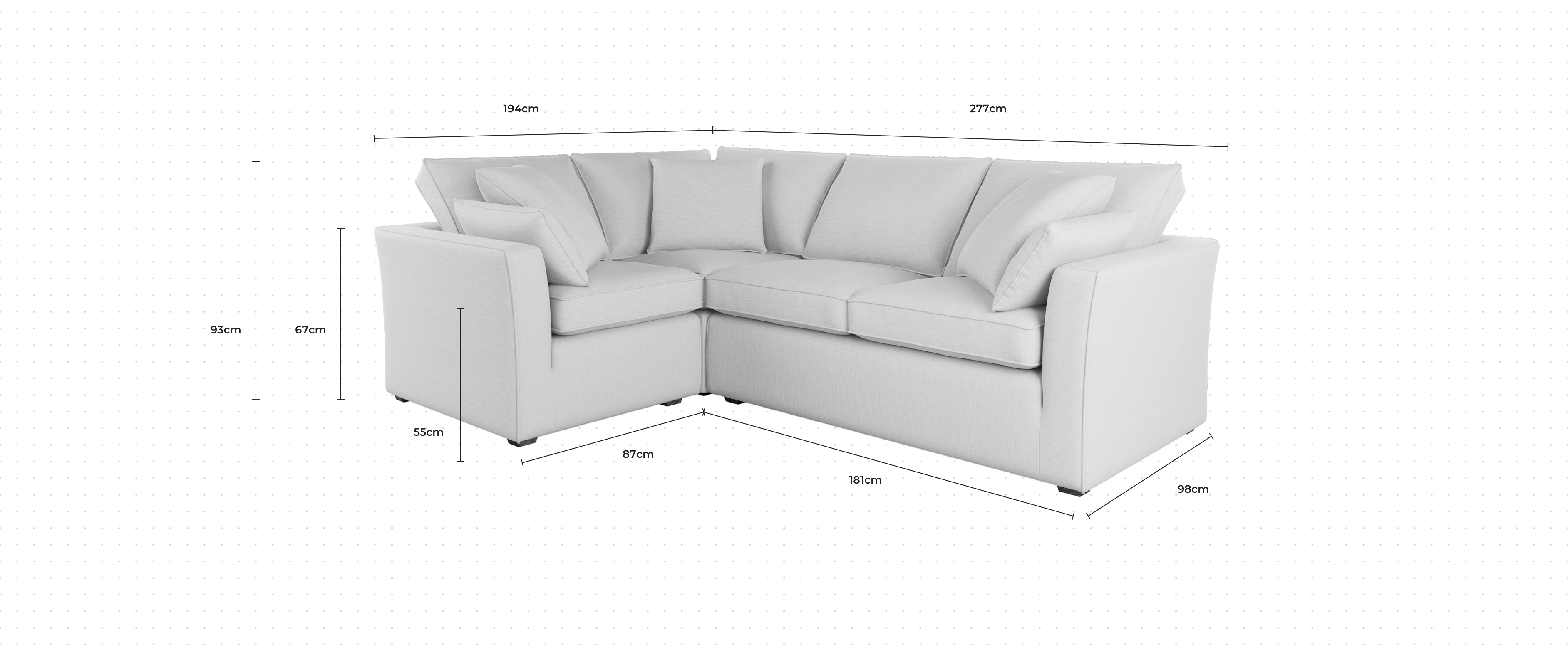 Caruso Corner Sofa LHF dimensions