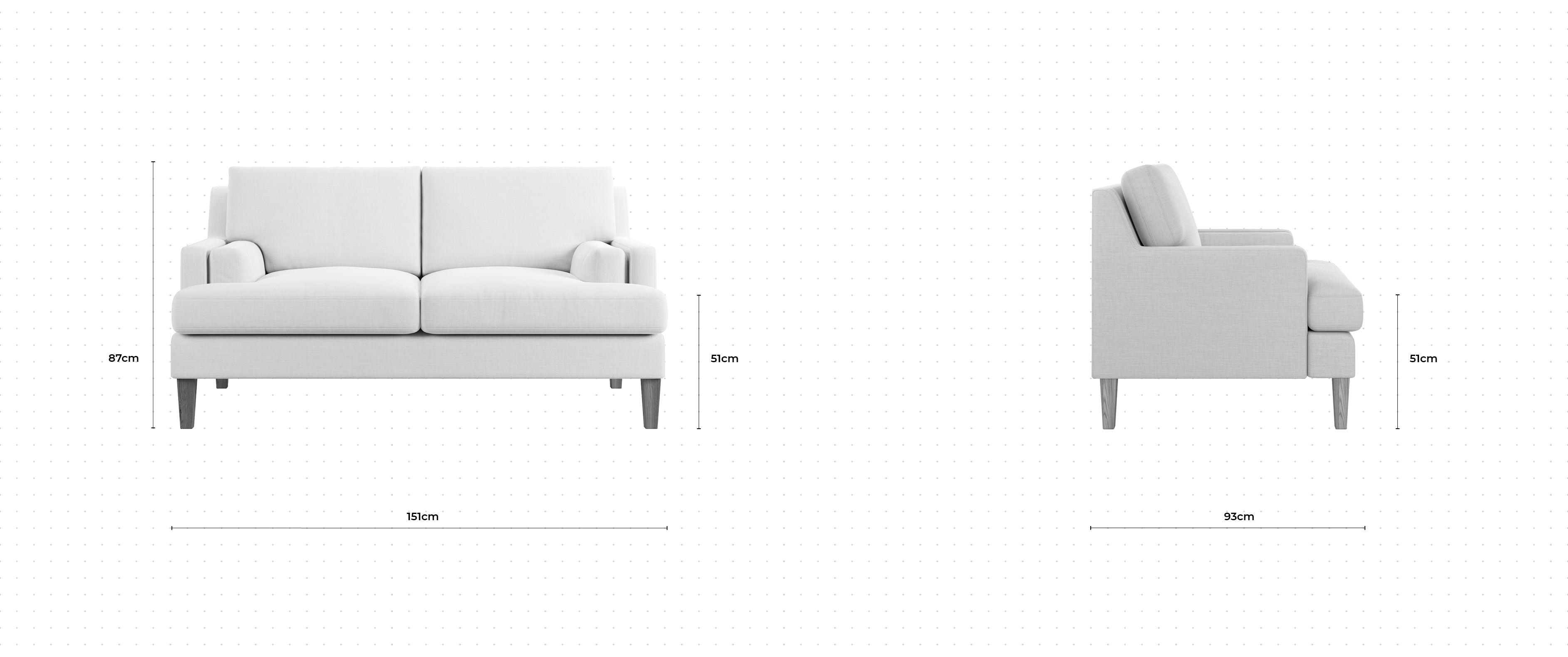 Francis 2 Seater Sofa dimensions