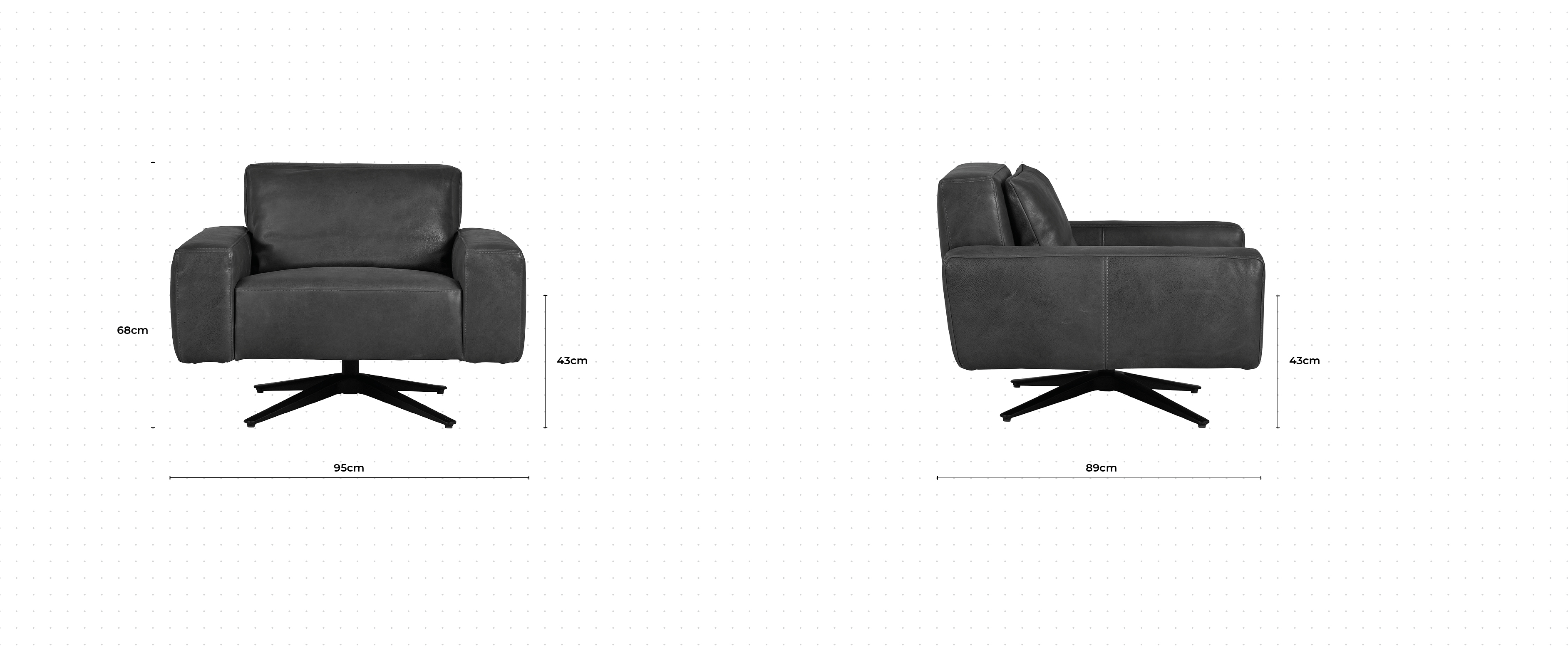 Fondant Swivel Chair dimensions