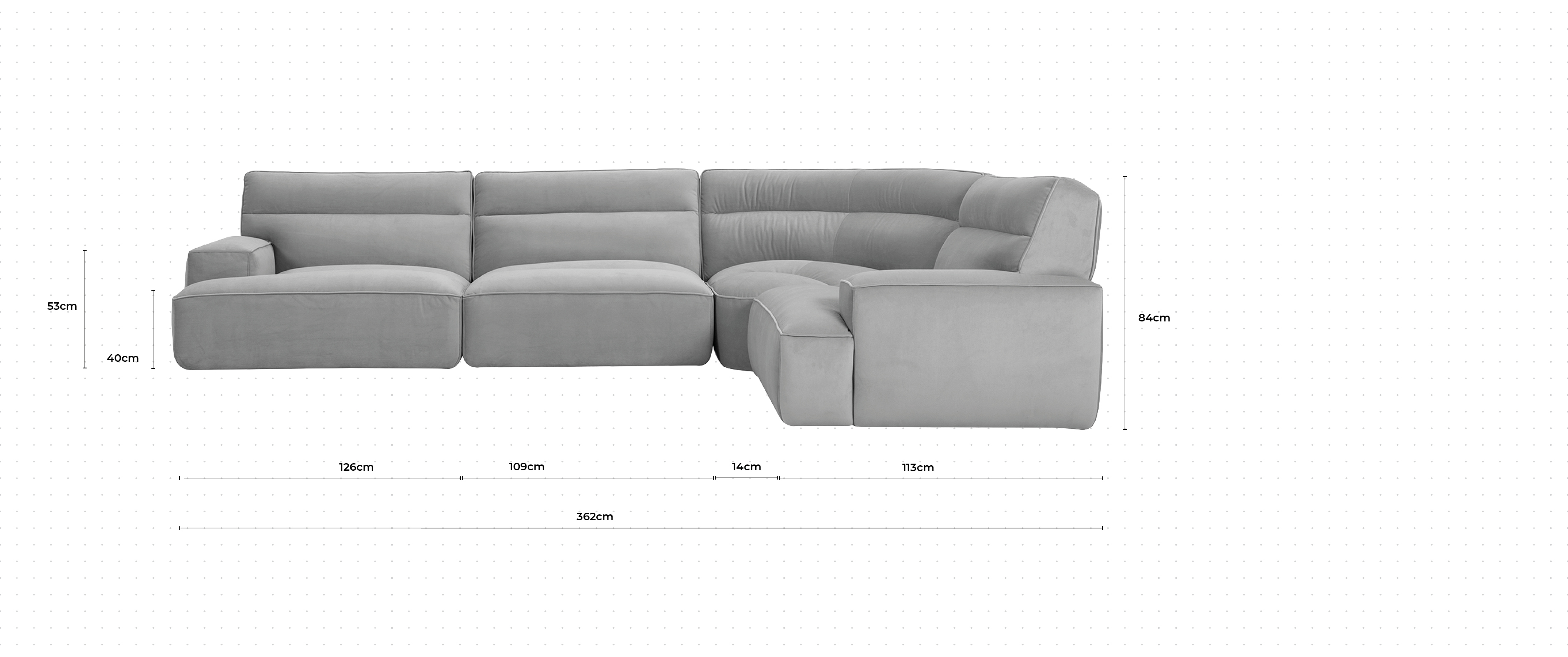 Mallow Corner Sofa RHF dimensions