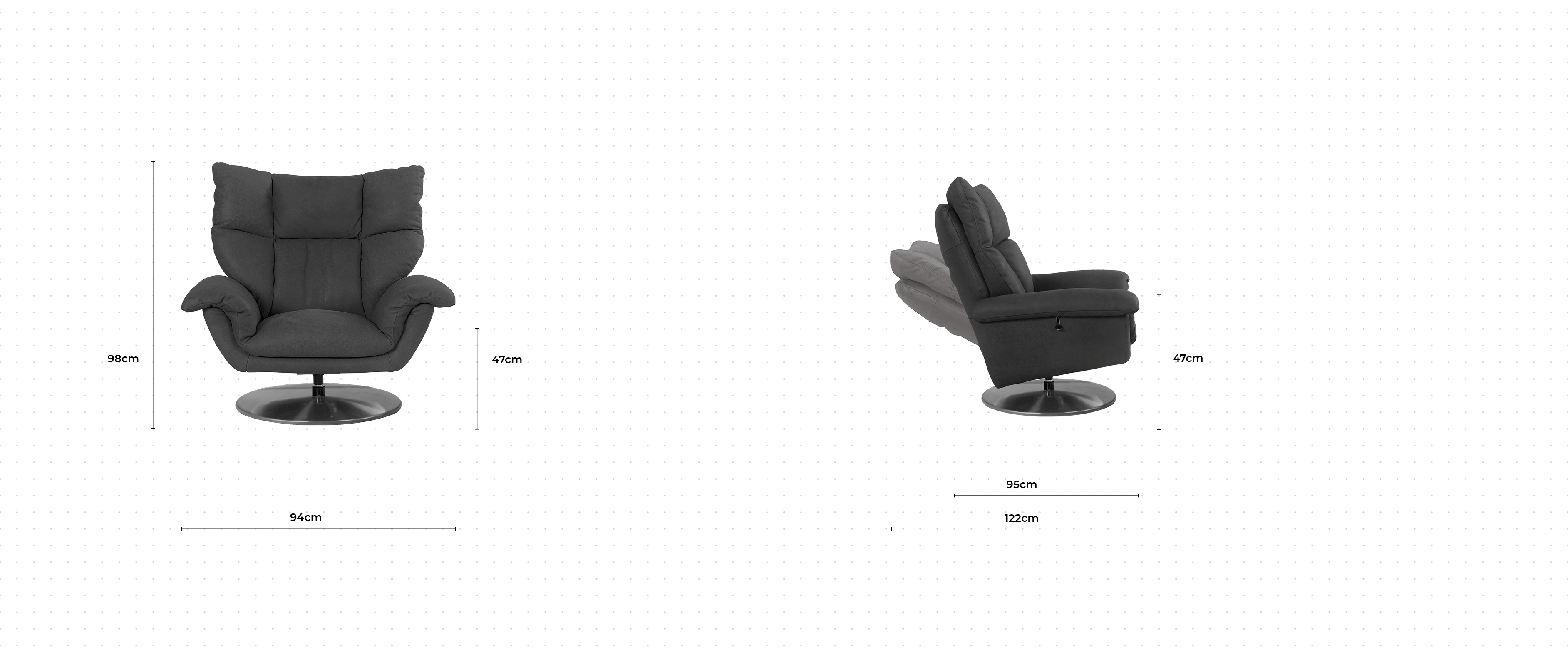 Nolan Swivel Armchair dimensions