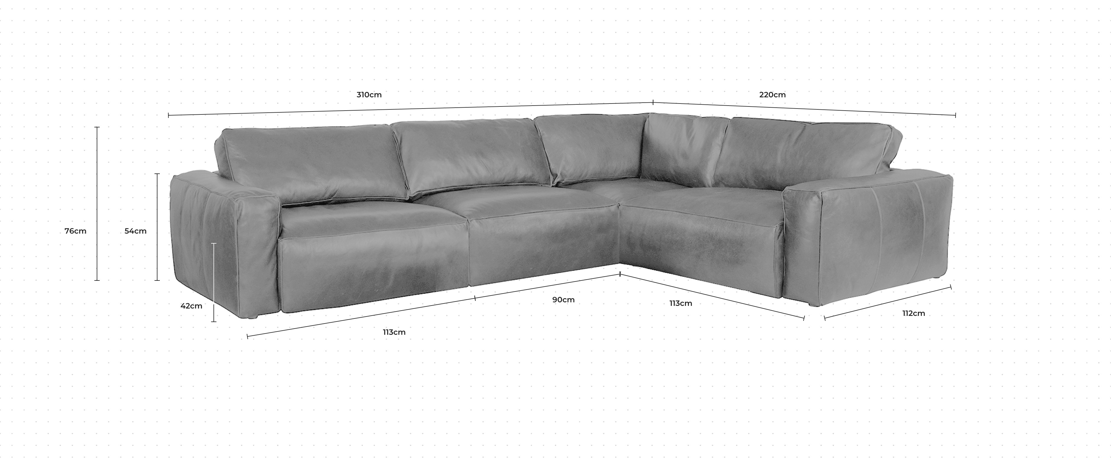 Truffle Corner Sofa RHF dimensions