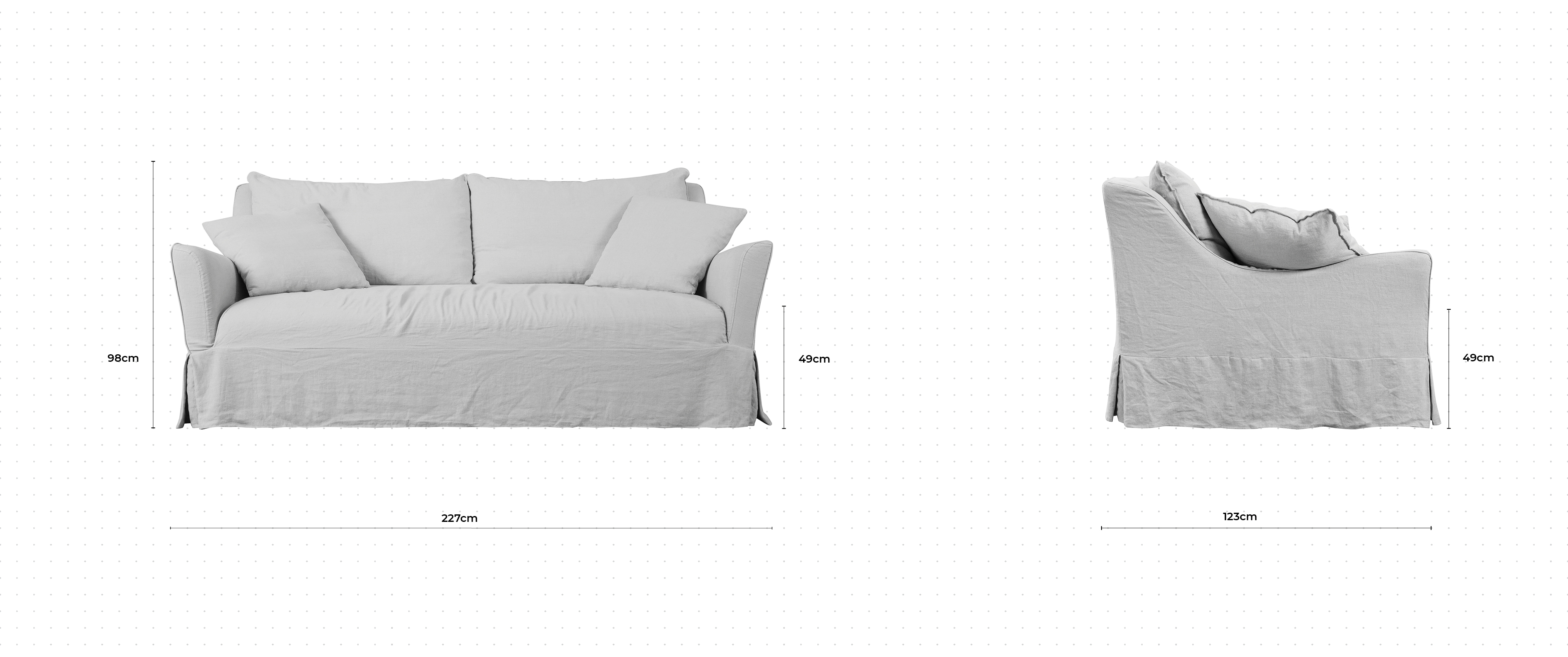 Santa Fe 3 Seater Sofa dimensions