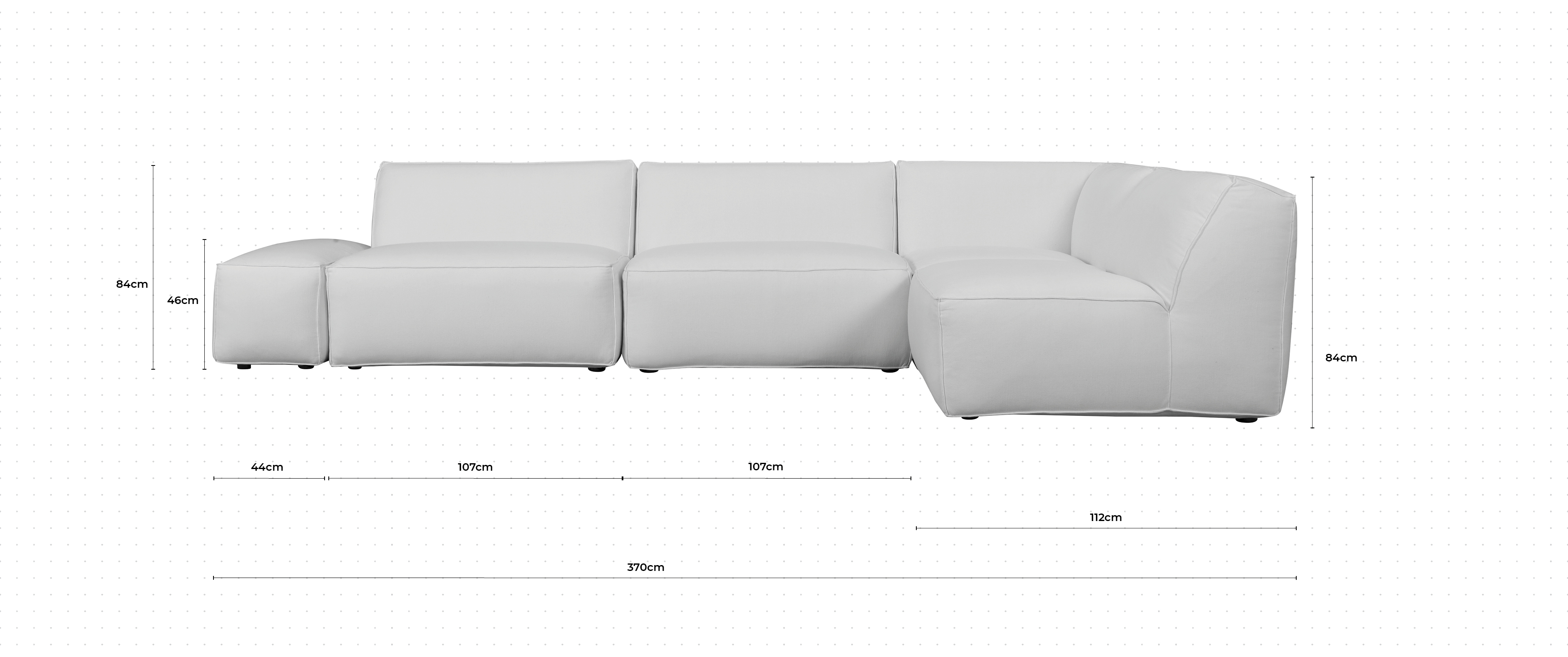 Cape Corner sofa RHF dimensions