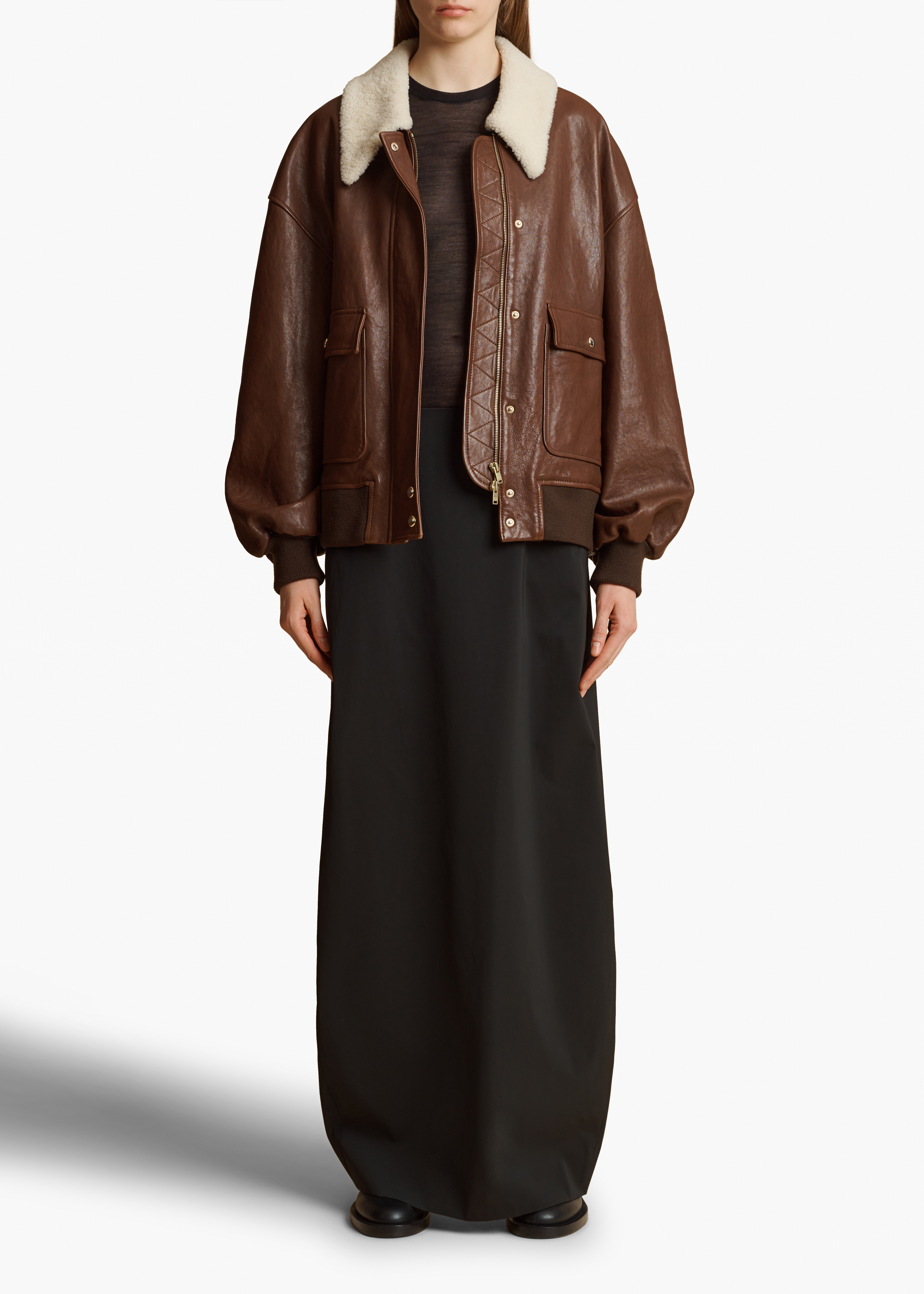 コート KHAITE Women Jackets 71074092W4092 950 brown SHELLAR_BROWN-LEATHER_0002.jpg