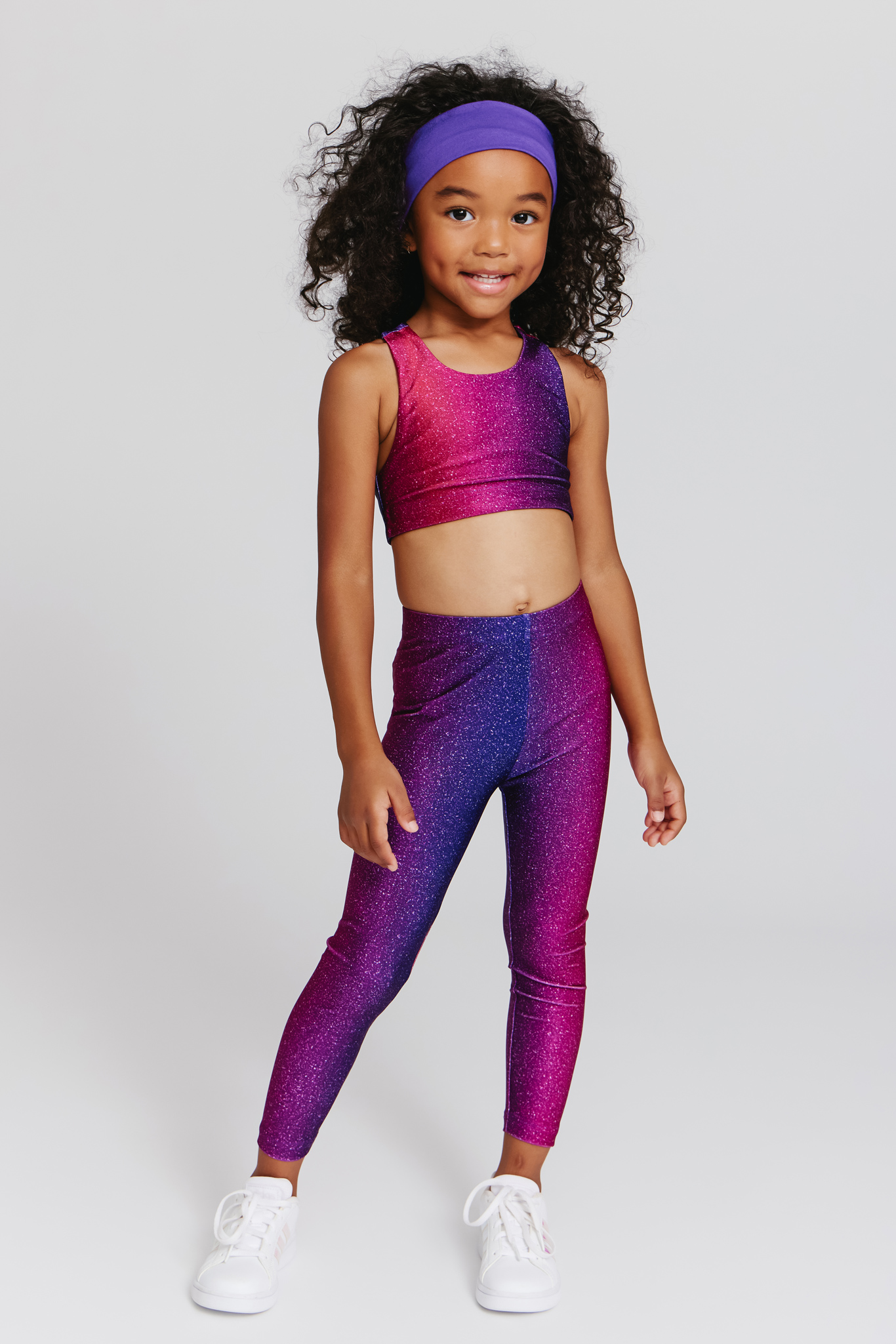 Peek Kids Glitter Print Velour Girls Legging – Mini Ruby