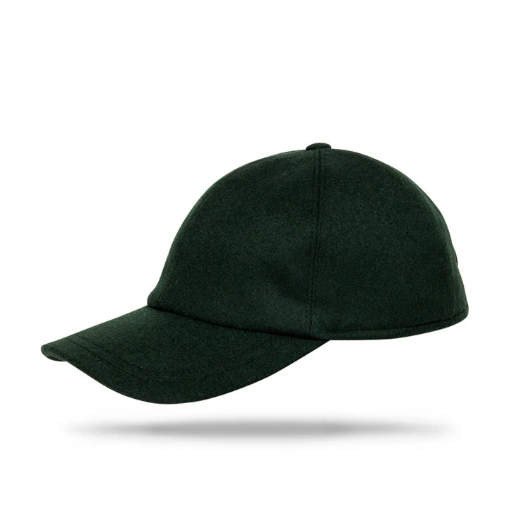 Wool Baseball Cap - Brown Speckle - W Green