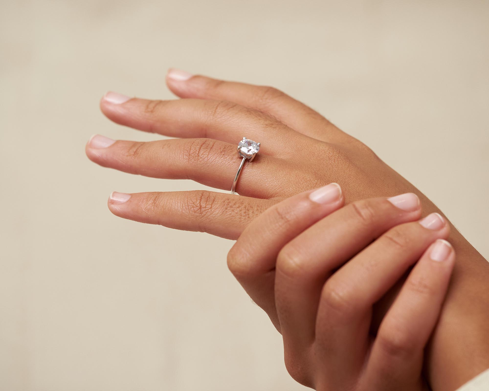Solitaire Court Profile Rings Low Profile Solitaire Engagement Ring 2CT Oval Flush Stacking Low