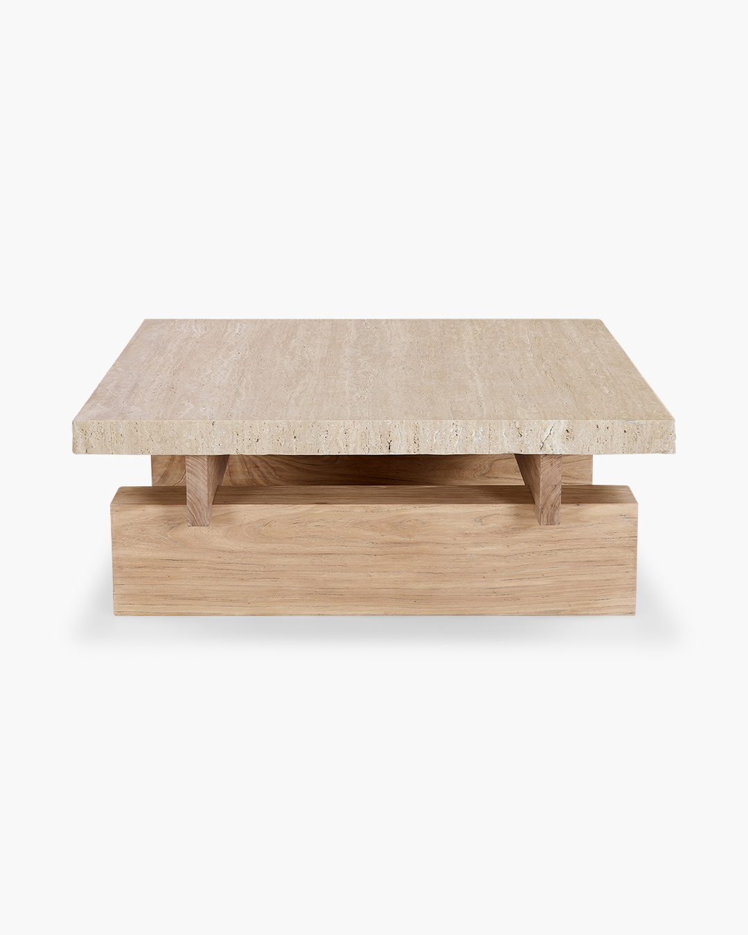 Travertine Rocco Square Coffee Table