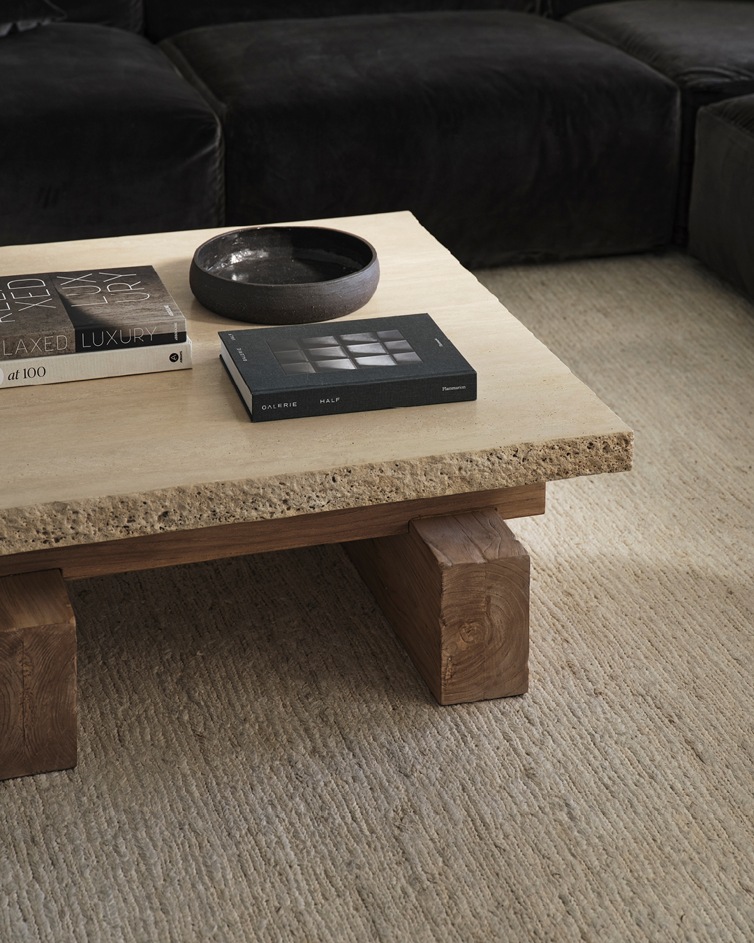 Travertine Rocco Square Coffee Table