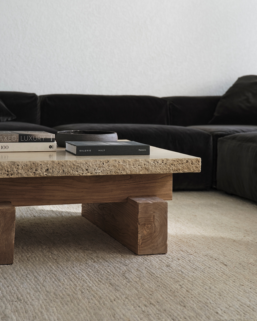 Travertine Rocco Square Coffee Table